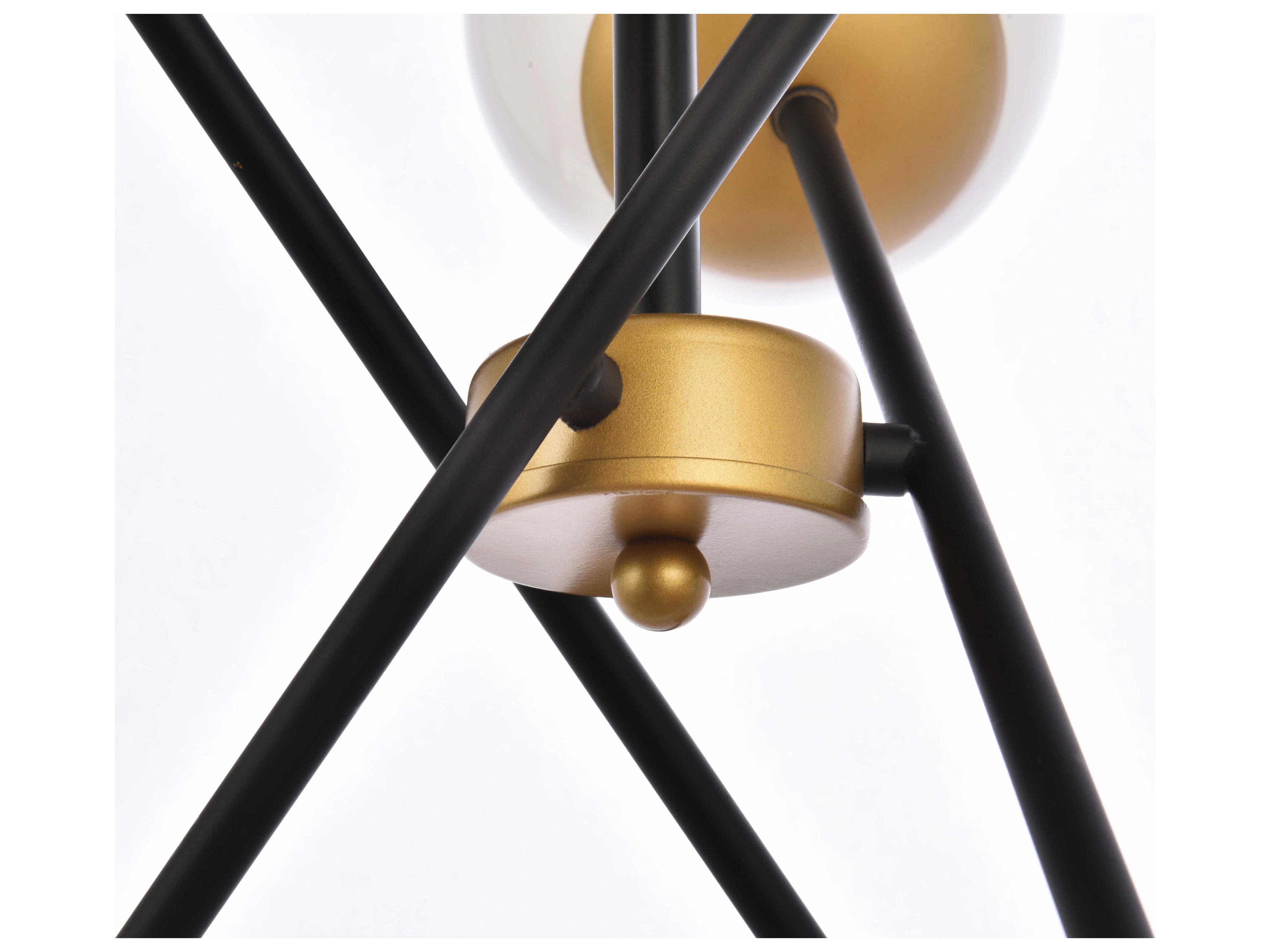 Elegant Lighting Axl 6-Light Black And Brass White Glass Globe Pendant