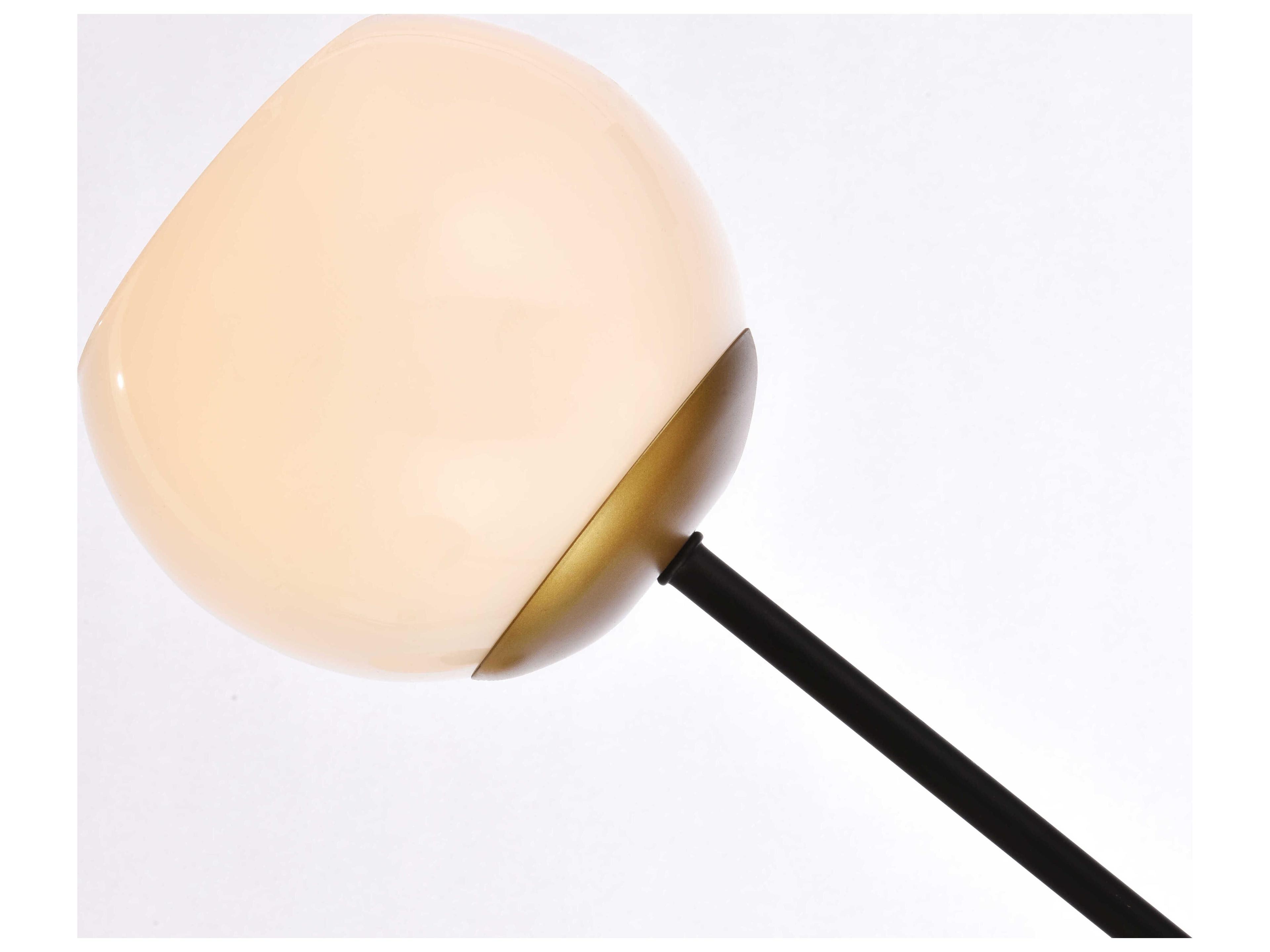 Elegant Lighting Axl 6-Light Black And Brass White Glass Globe Pendant