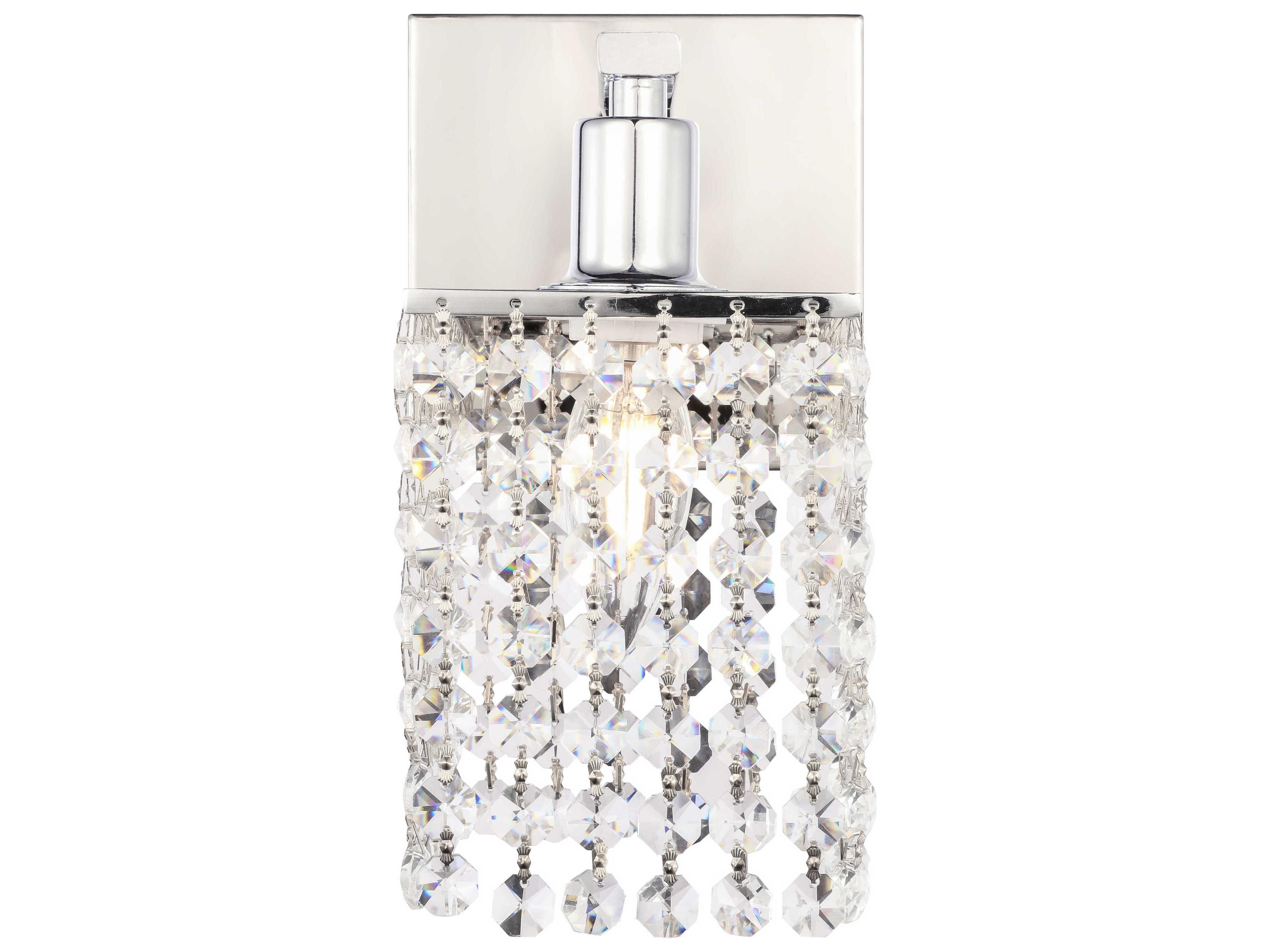 Phineas 1-Light Chrome Crystal Wall Sconce