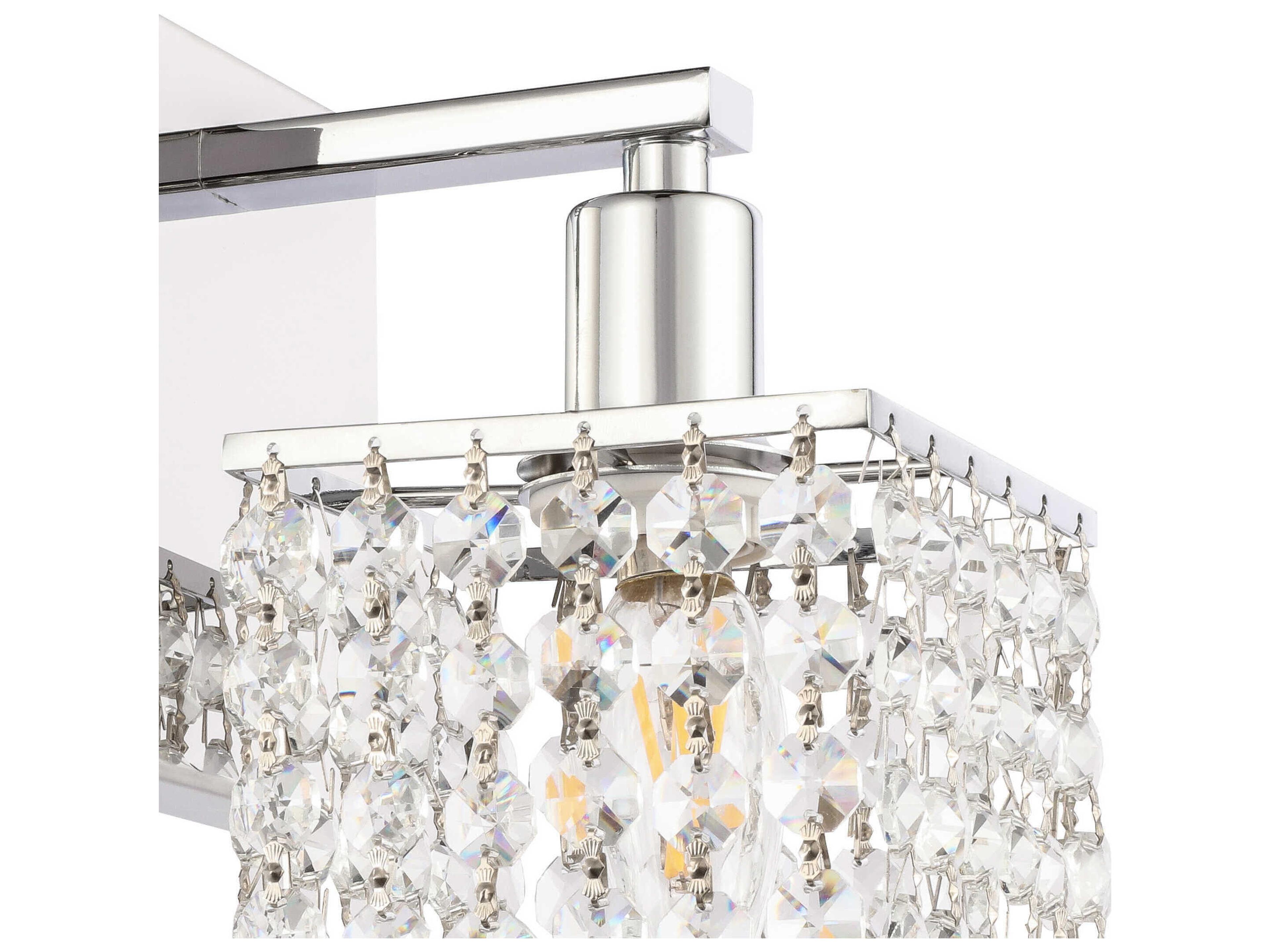Elegant Lighting Phineas 1-Light Chrome Crystal Wall Sconce