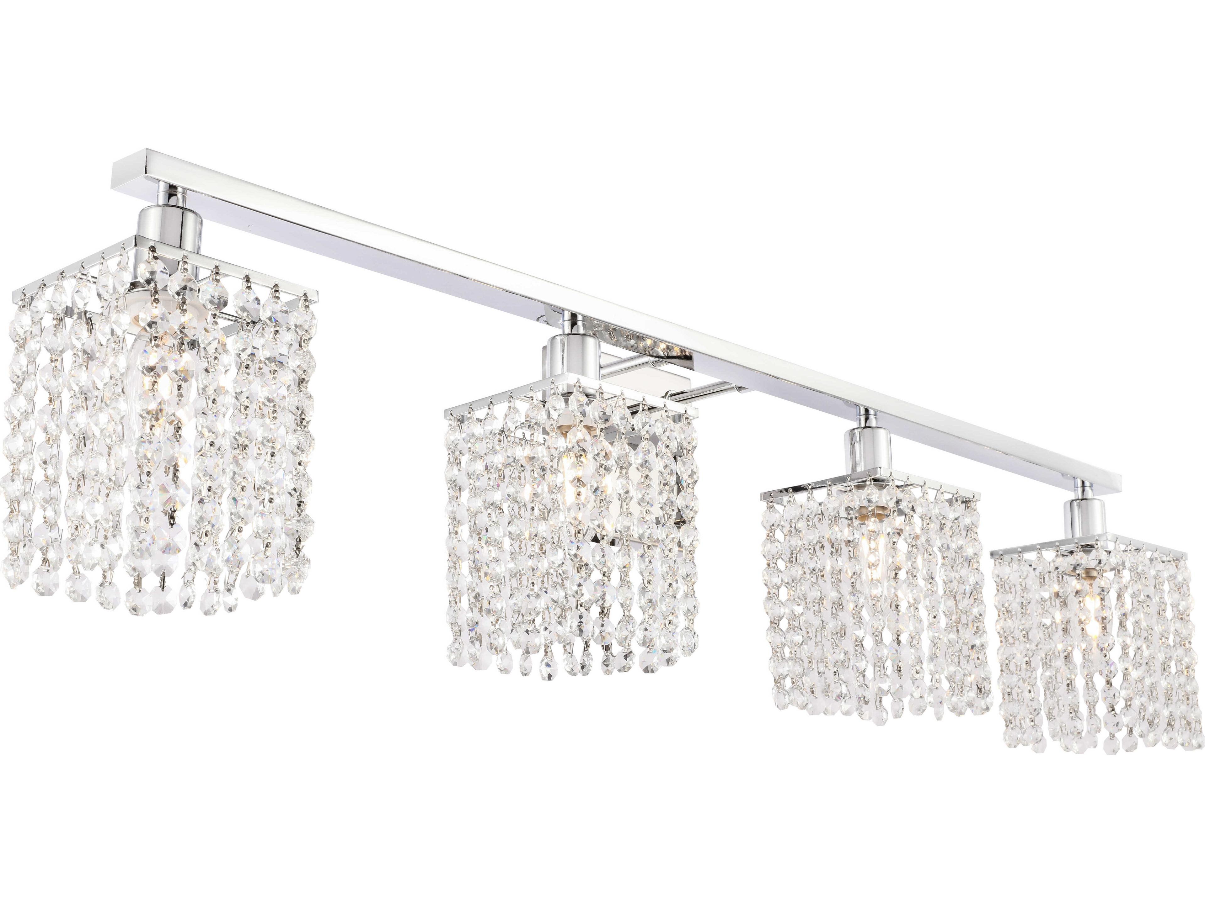 Elegant Lighting Phineas 4-Light Chrome Crystal Vanity Light