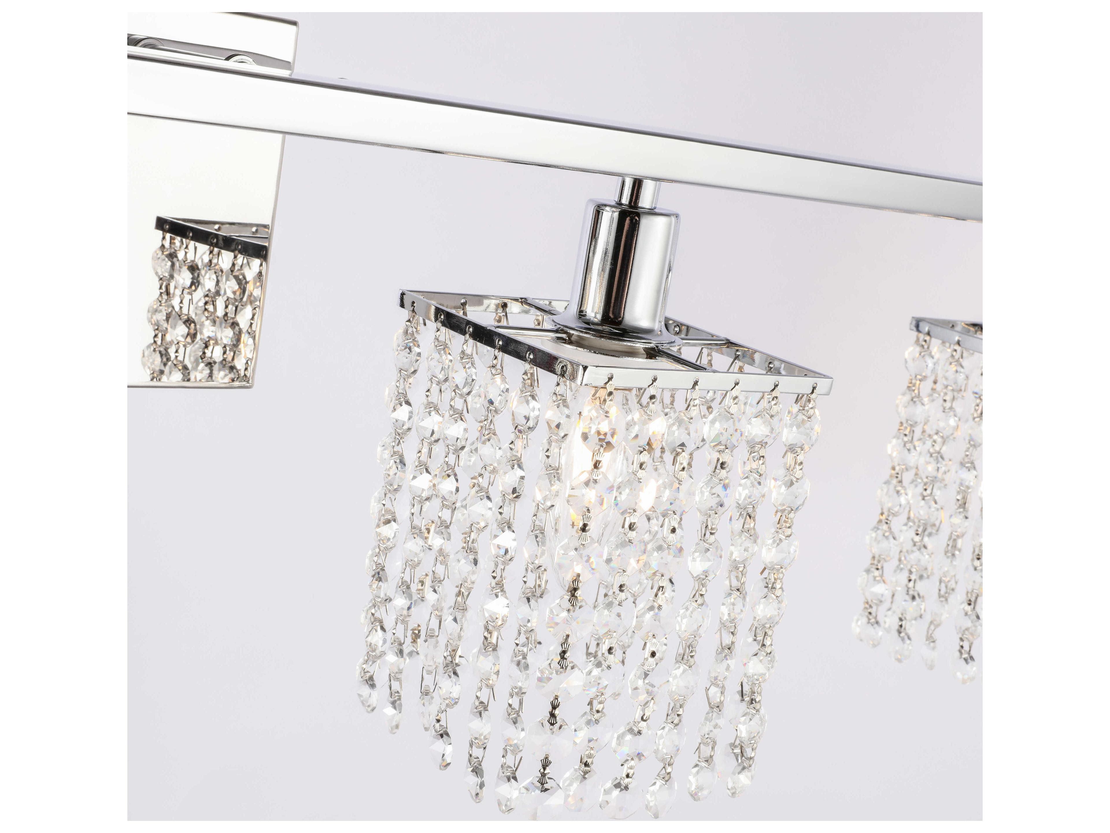 Elegant Lighting Phineas 4-Light Chrome Crystal Vanity Light