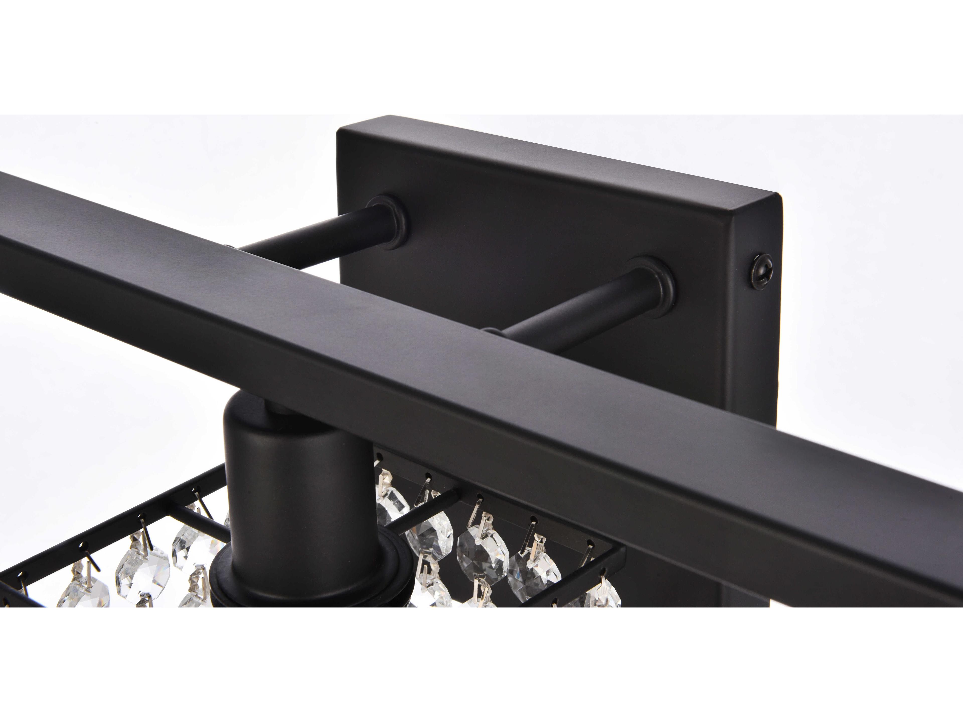 Elegant Lighting Phineas 5-Light Black And Clear Crystal Vanity Light