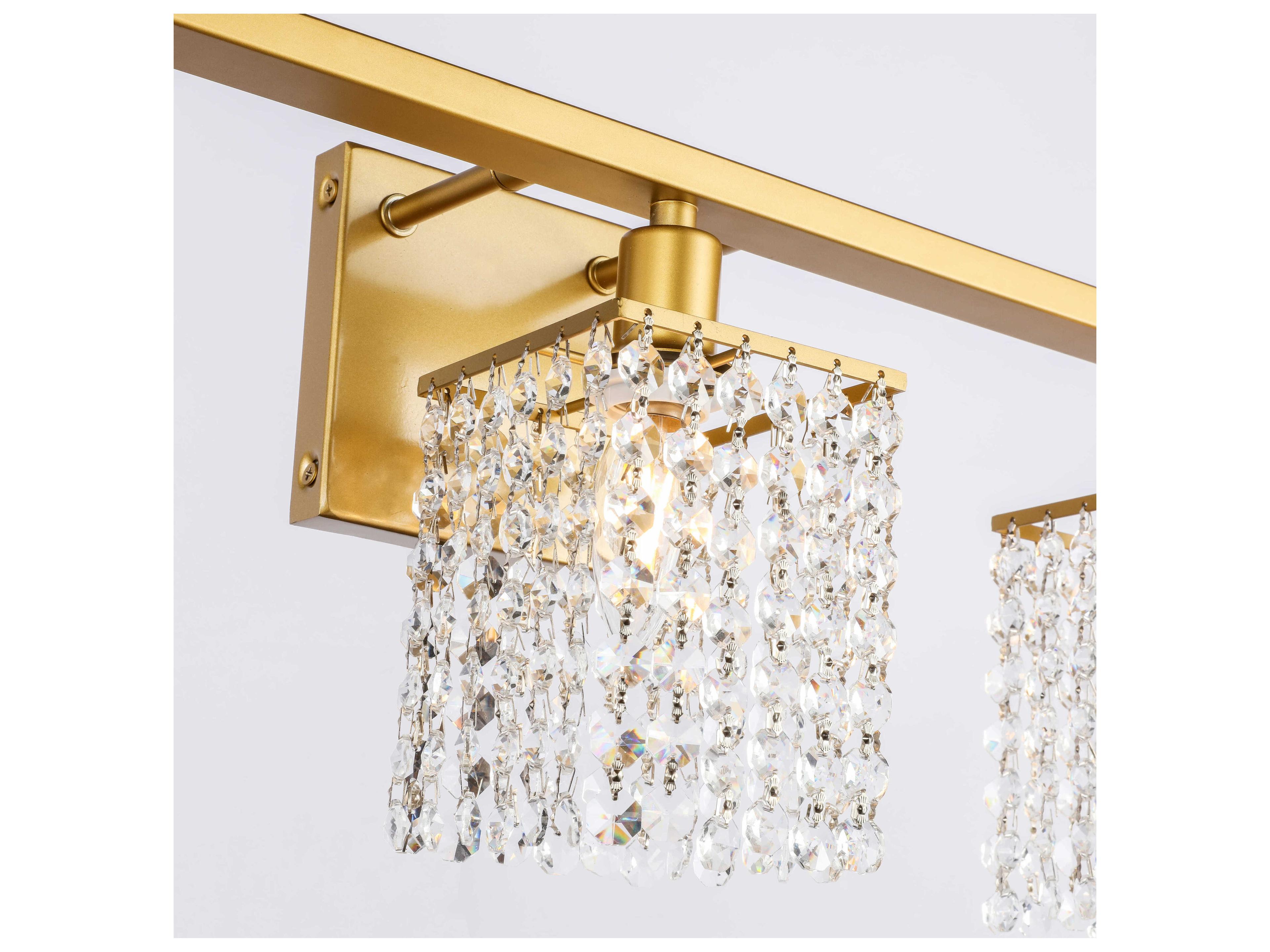Elegant Lighting Phineas 5-Light Brass Crystal Vanity Light