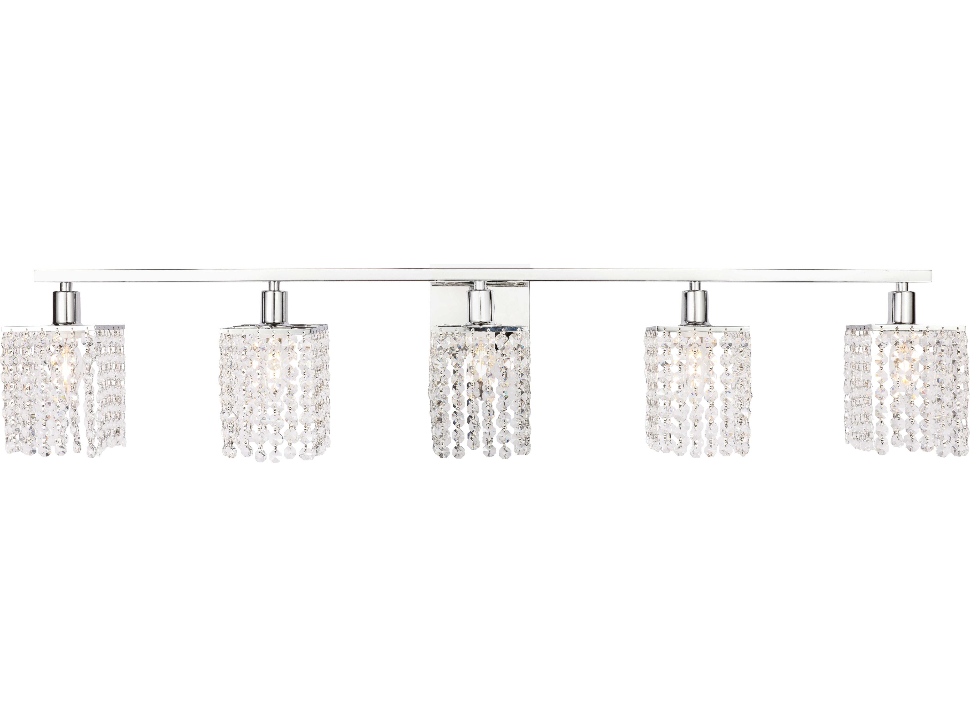 Phineas 5-Light Chrome Crystal Vanity Light