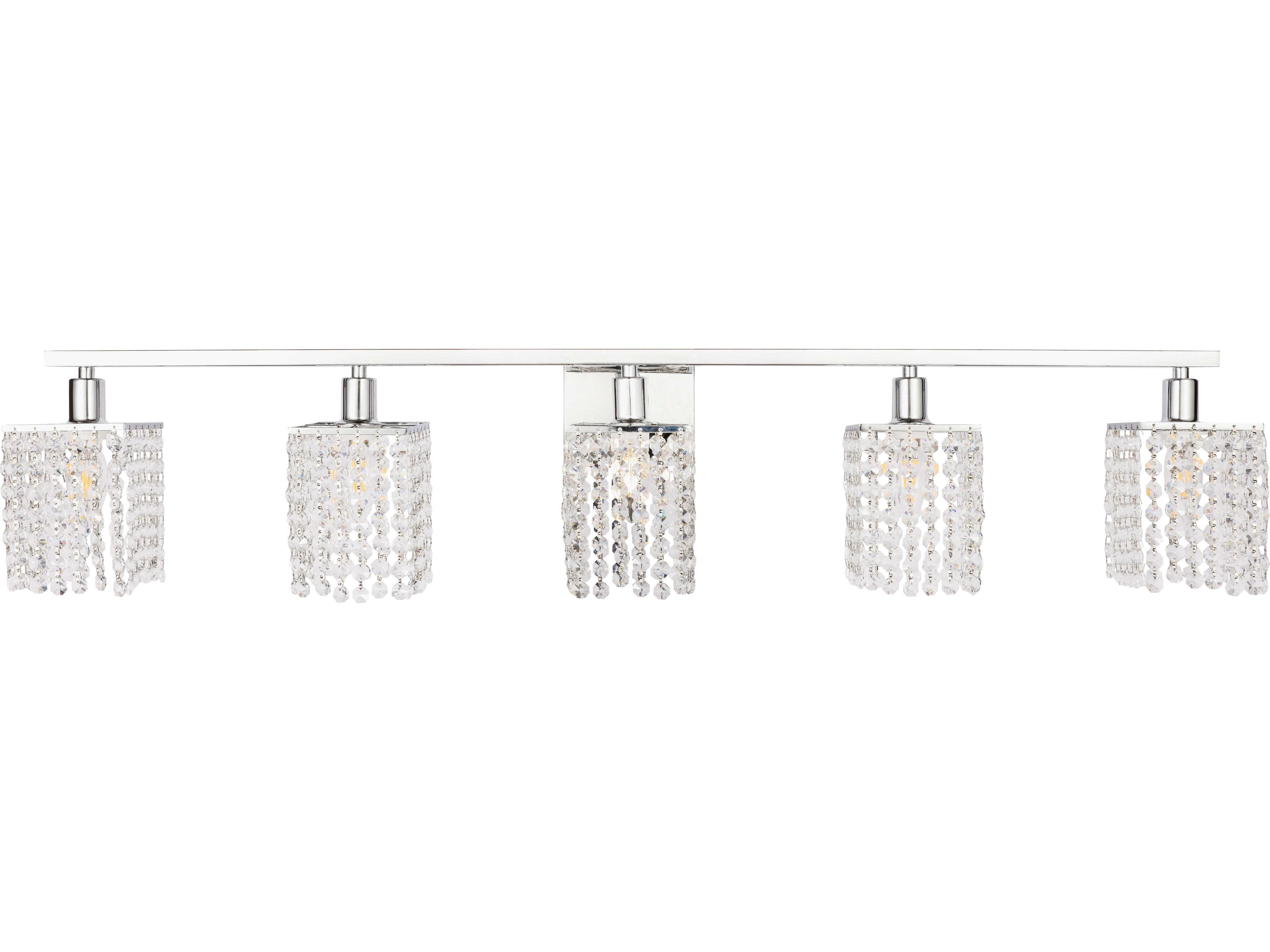 Elegant Lighting Phineas 5-Light Chrome Crystal Vanity Light