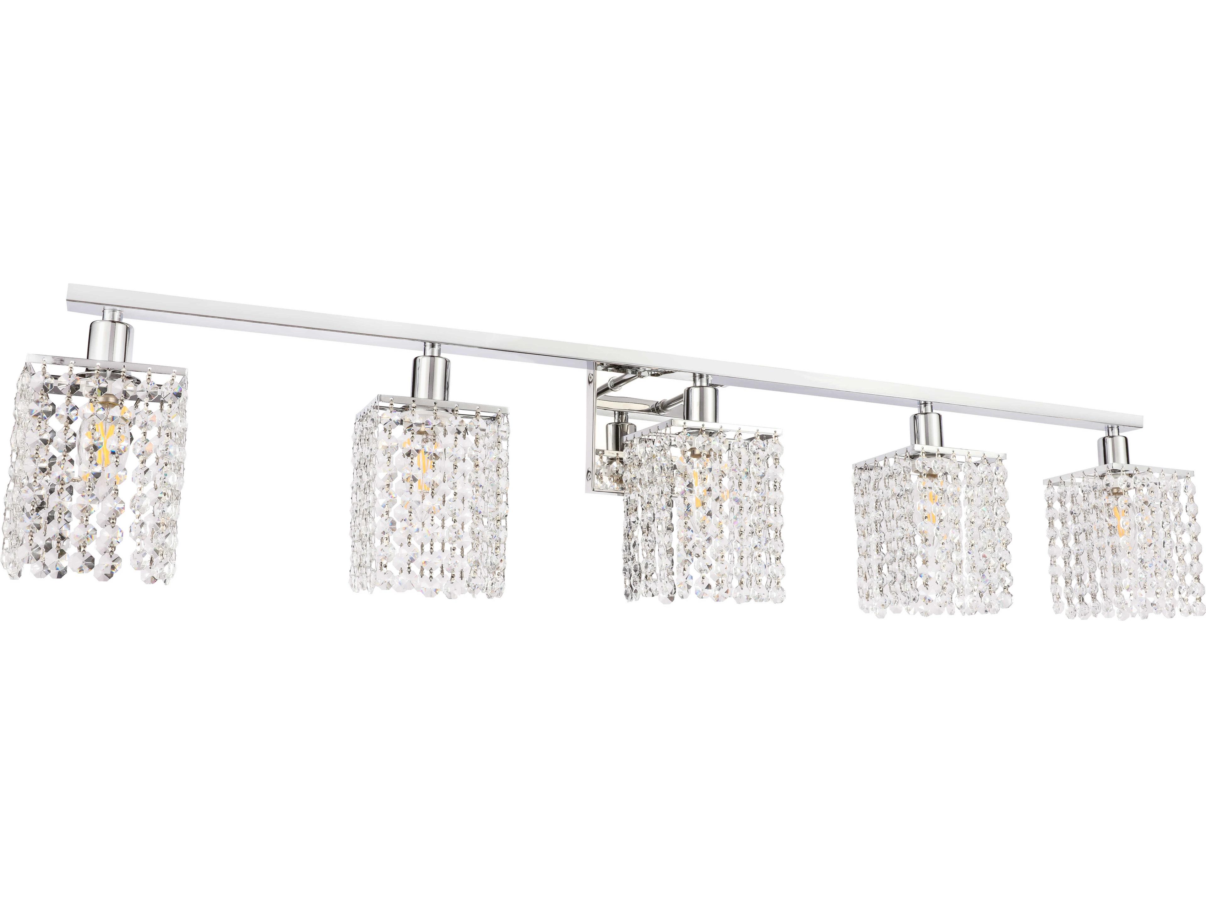 Elegant Lighting Phineas 5-Light Chrome Crystal Vanity Light