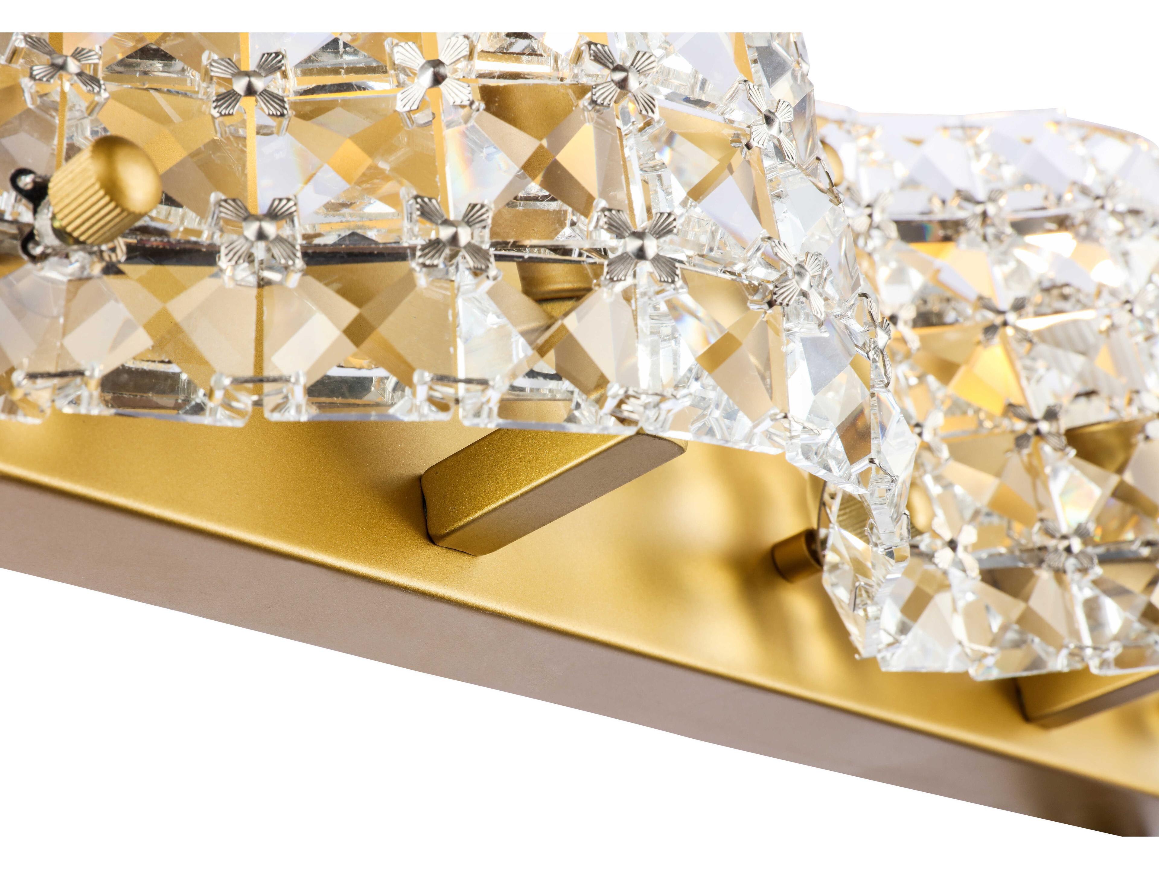 Elegant Lighting Ollie 3-Light Brass Crystal Vanity Light