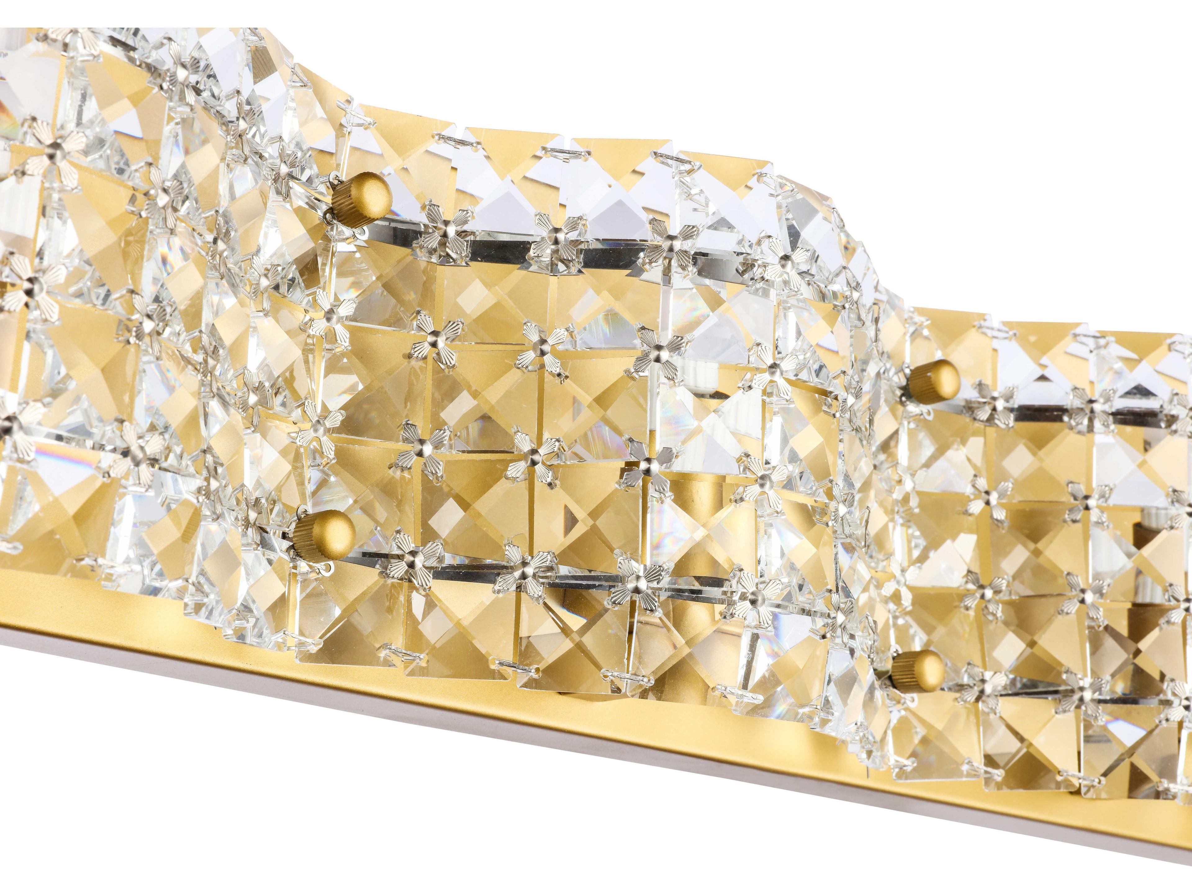 Elegant Lighting Ollie 4-Light Brass Crystal Vanity Light