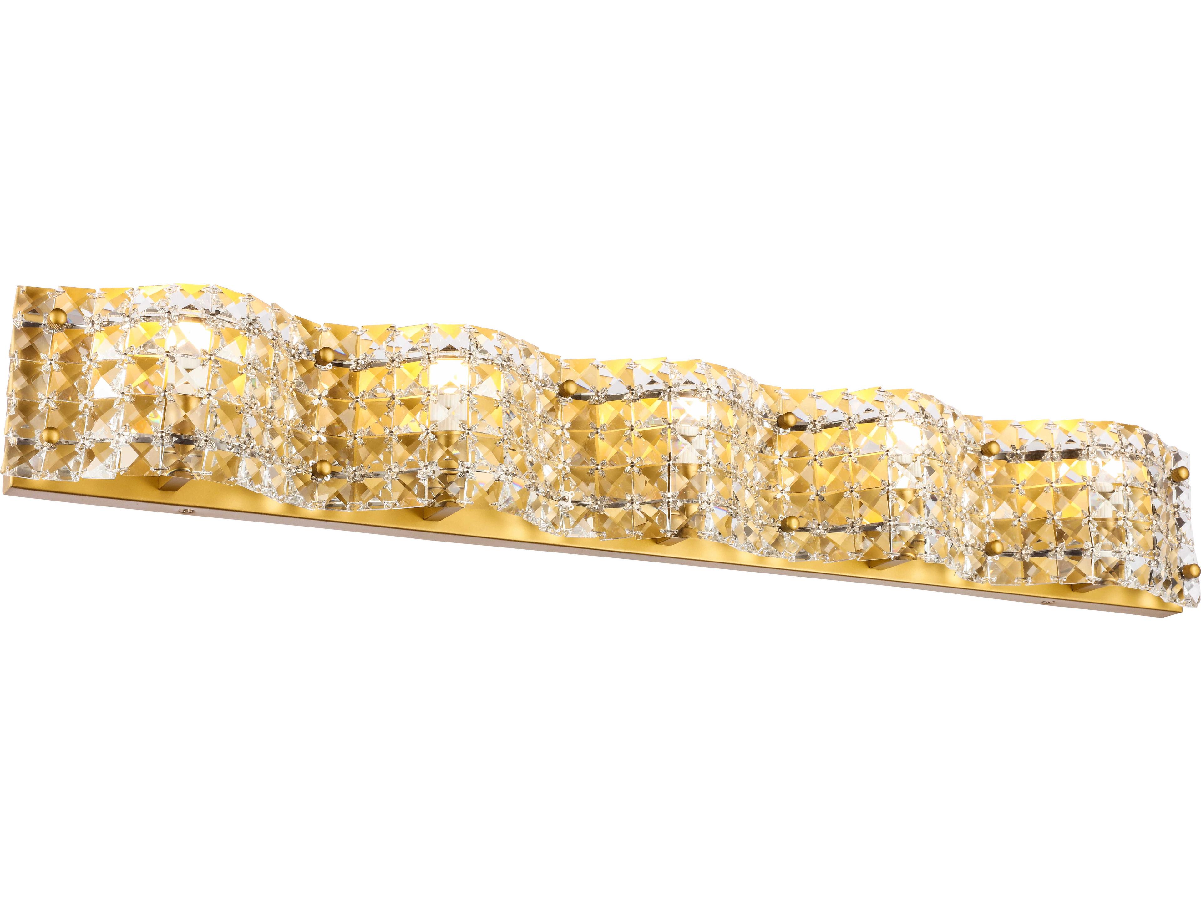 Elegant Lighting Ollie 5-Light Brass Crystal Vanity Light