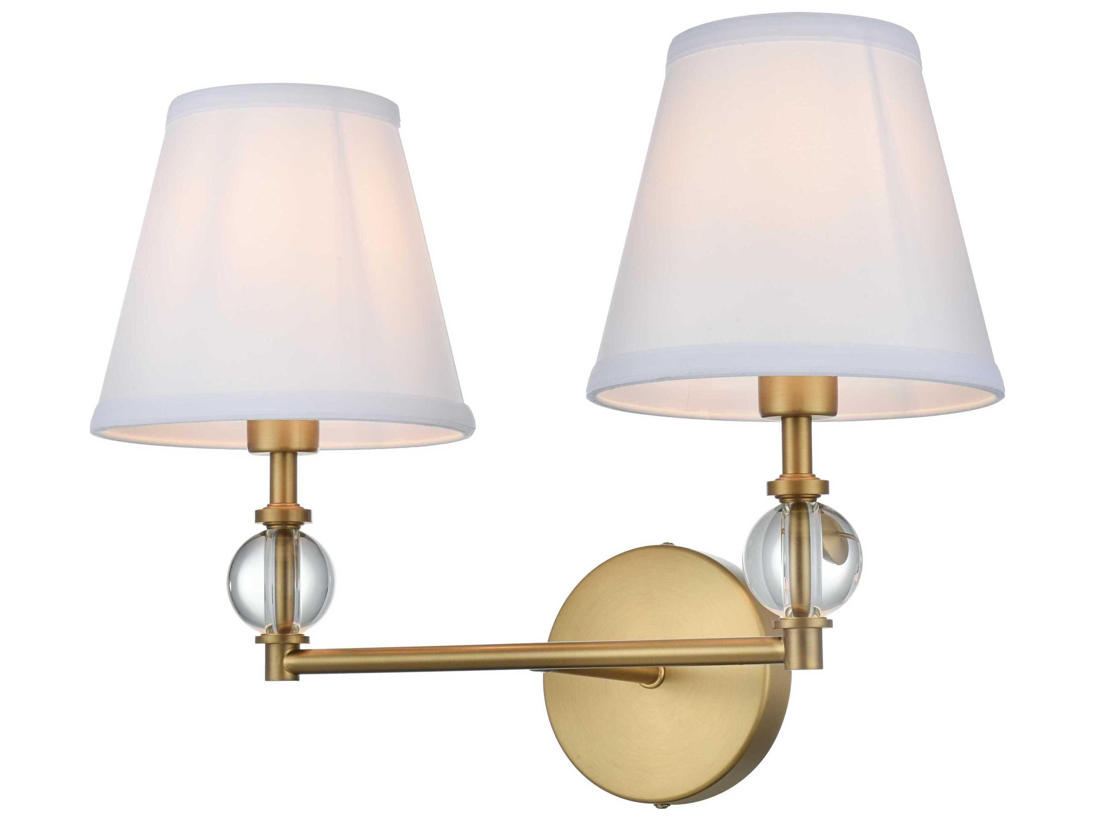 Bethany 2-Light Satin Gold Vanity Light