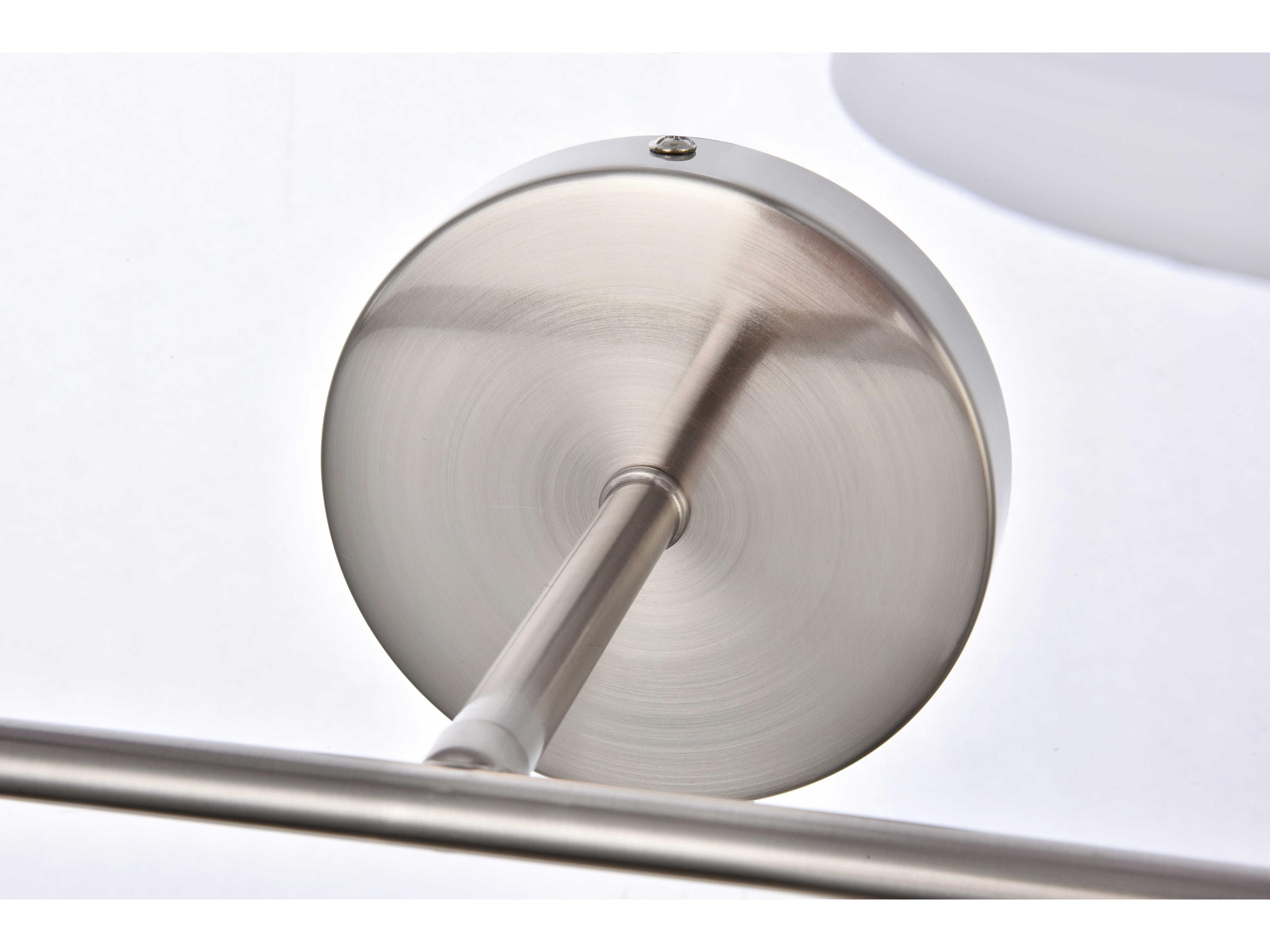 Elegant Lighting Bethany 2-Light Satin Nickel And White Fabric Shade Crystal Vanity Light