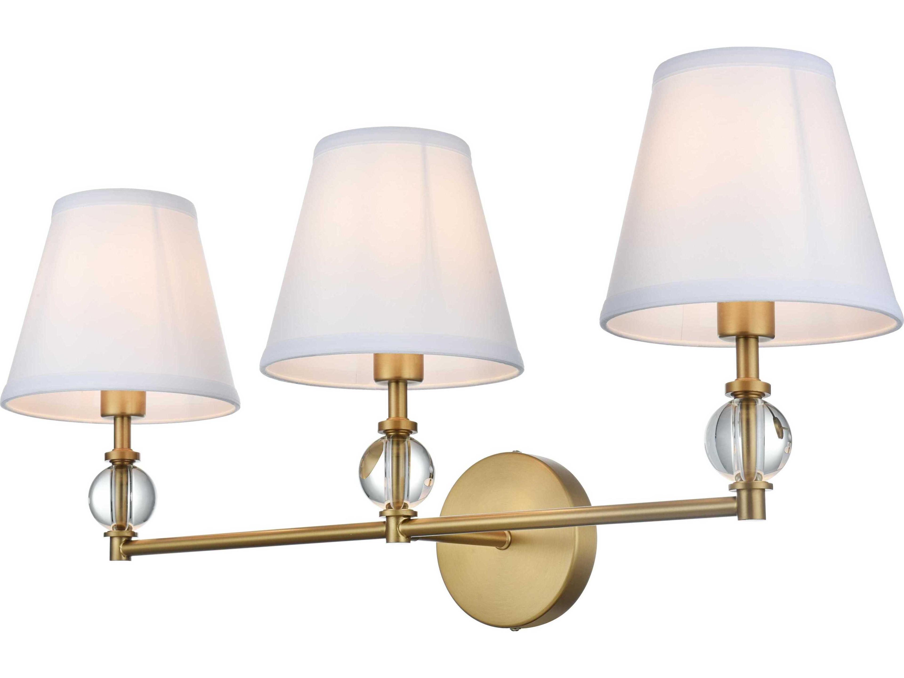 Bethany 3-Light Satin Gold Vanity Light