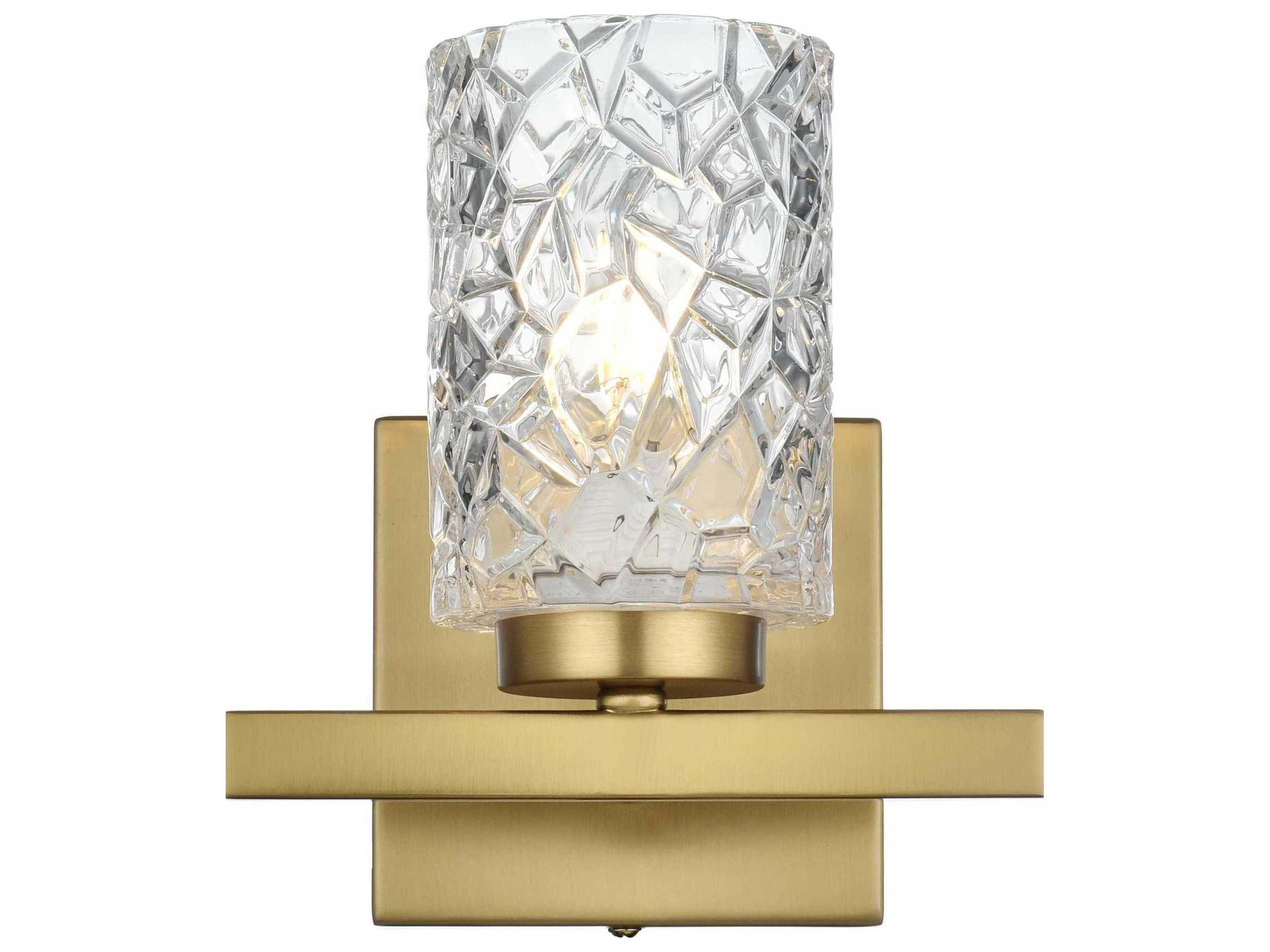 Elegant Lighting Cassie 1-Light Satin Gold Wall Sconce