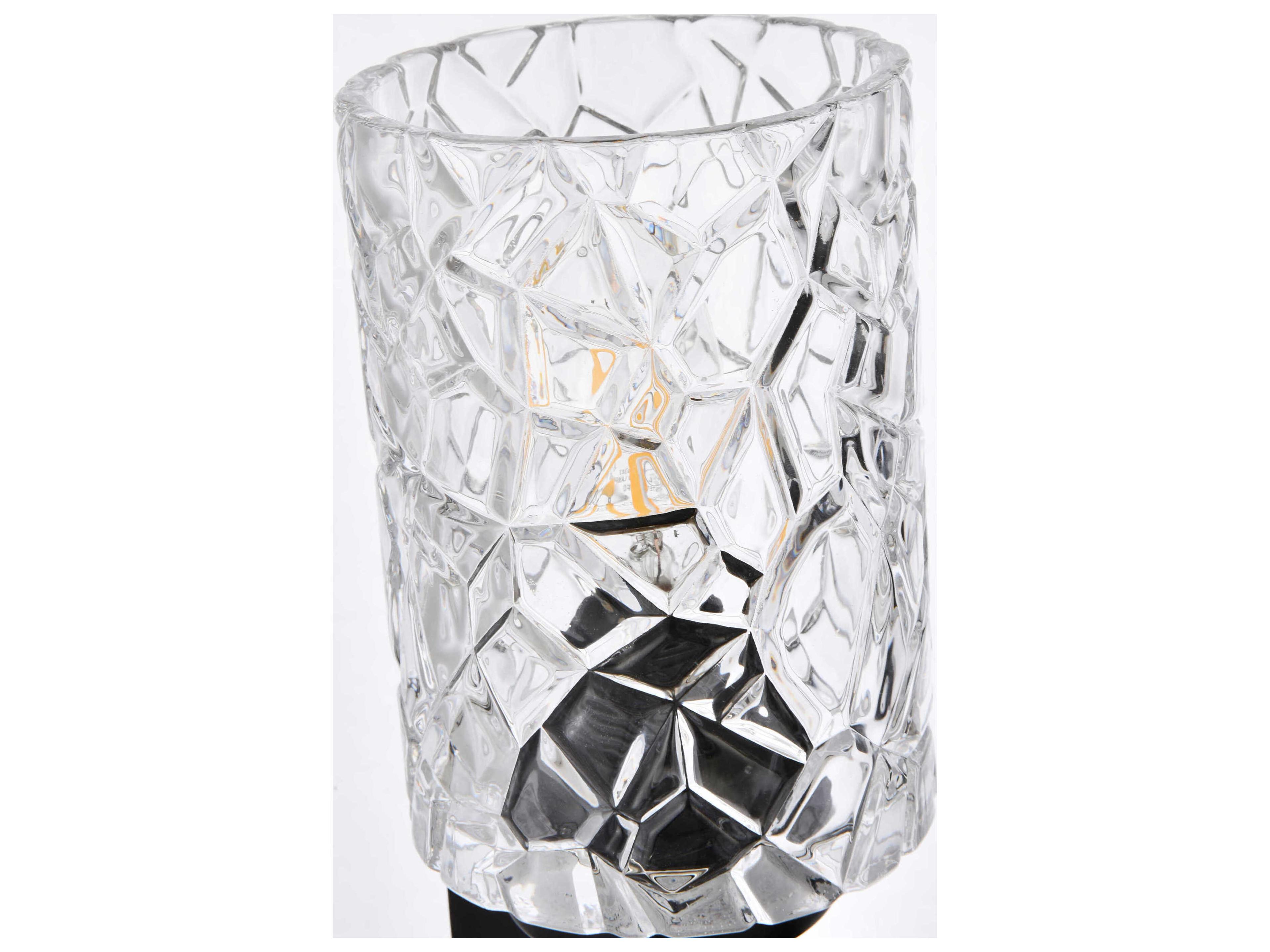 Elegant Lighting Cassie 2-Light Black And Clear Shade Glass Vanity Light