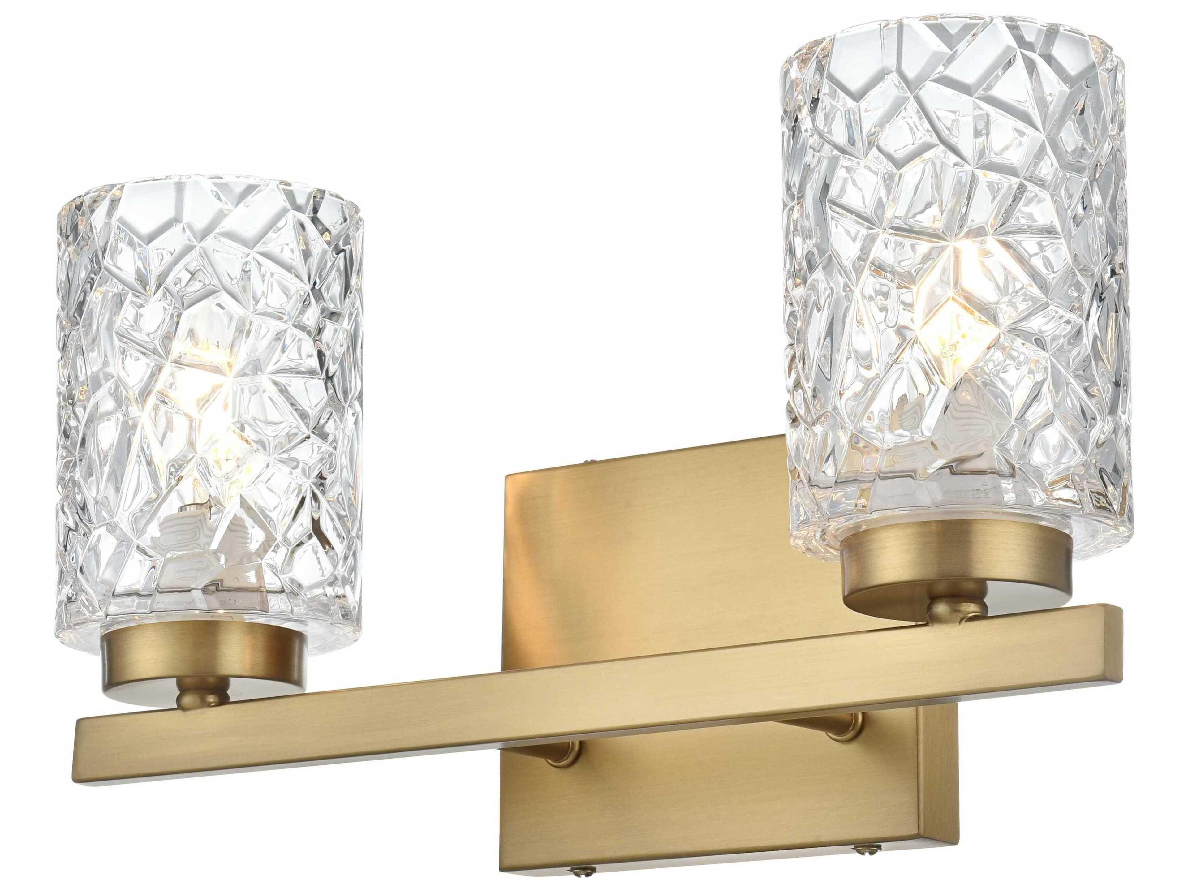 Cassie 2-Light Satin Gold Vanity Light
