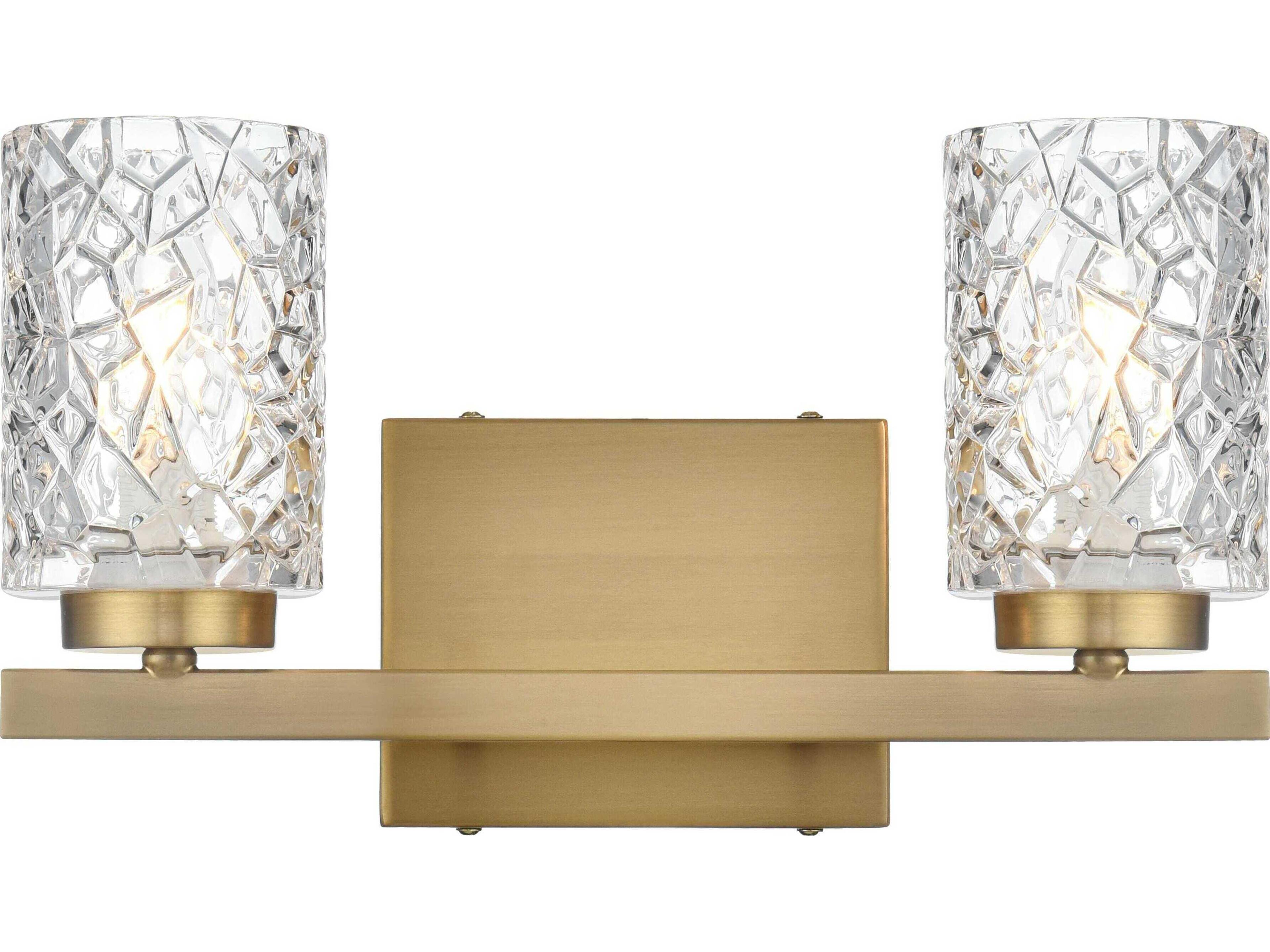 Elegant Lighting Cassie 2-Light Satin Gold Vanity Light