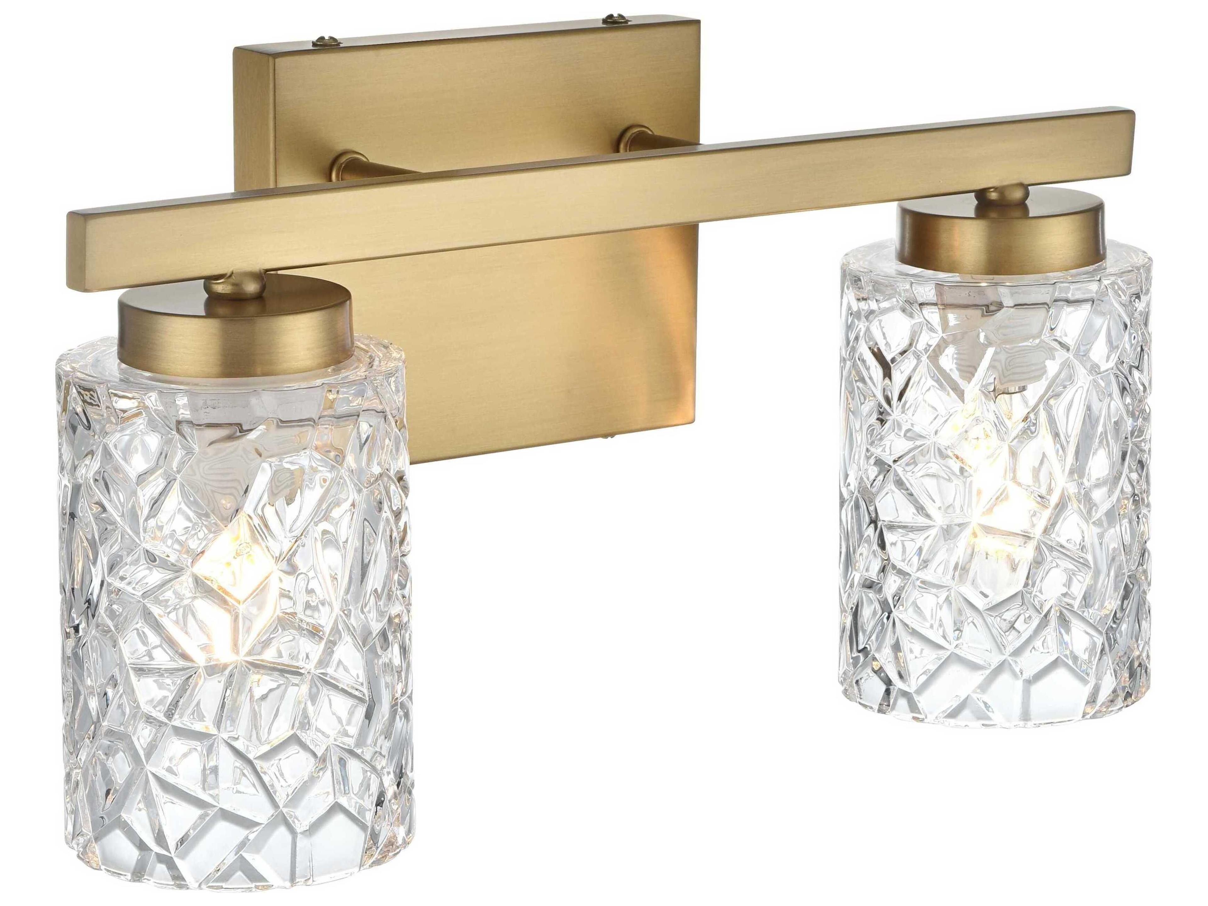 Elegant Lighting Cassie 2-Light Satin Gold Vanity Light