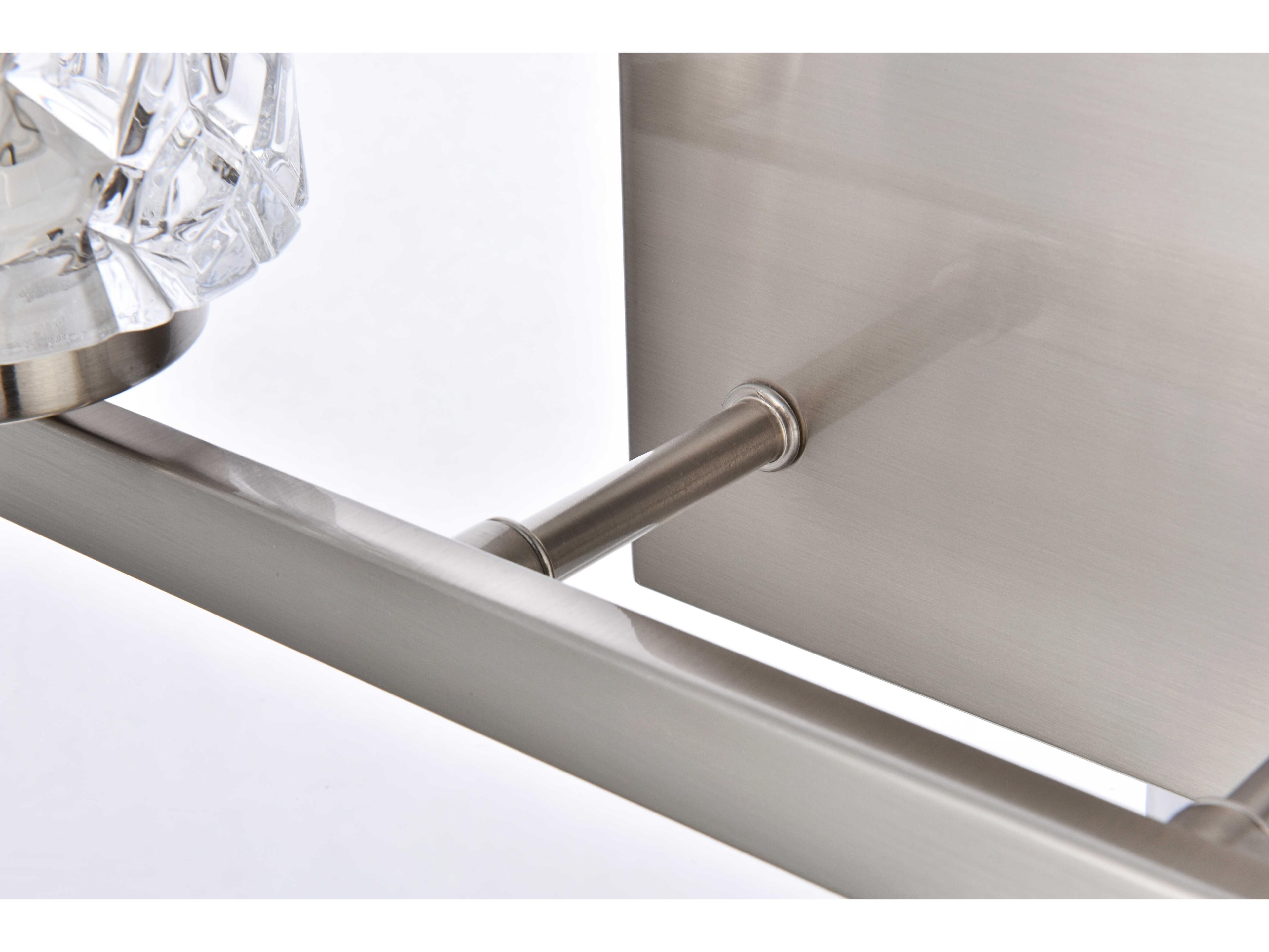 Elegant Lighting Cassie 2-Light Satin Nickel And Clear Shade Glass Vanity Light