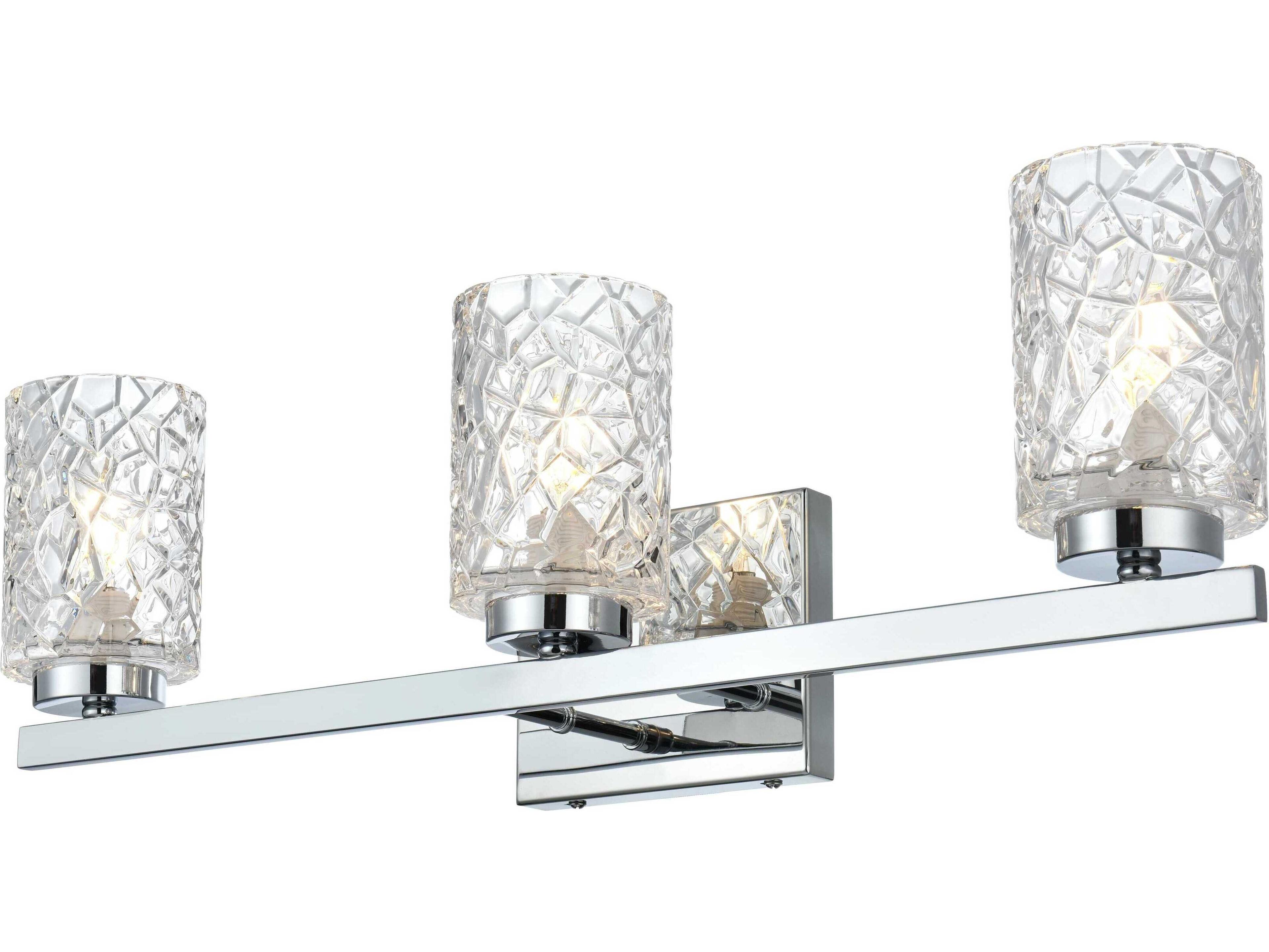 Cassie 3-Light Chrome Vanity Light