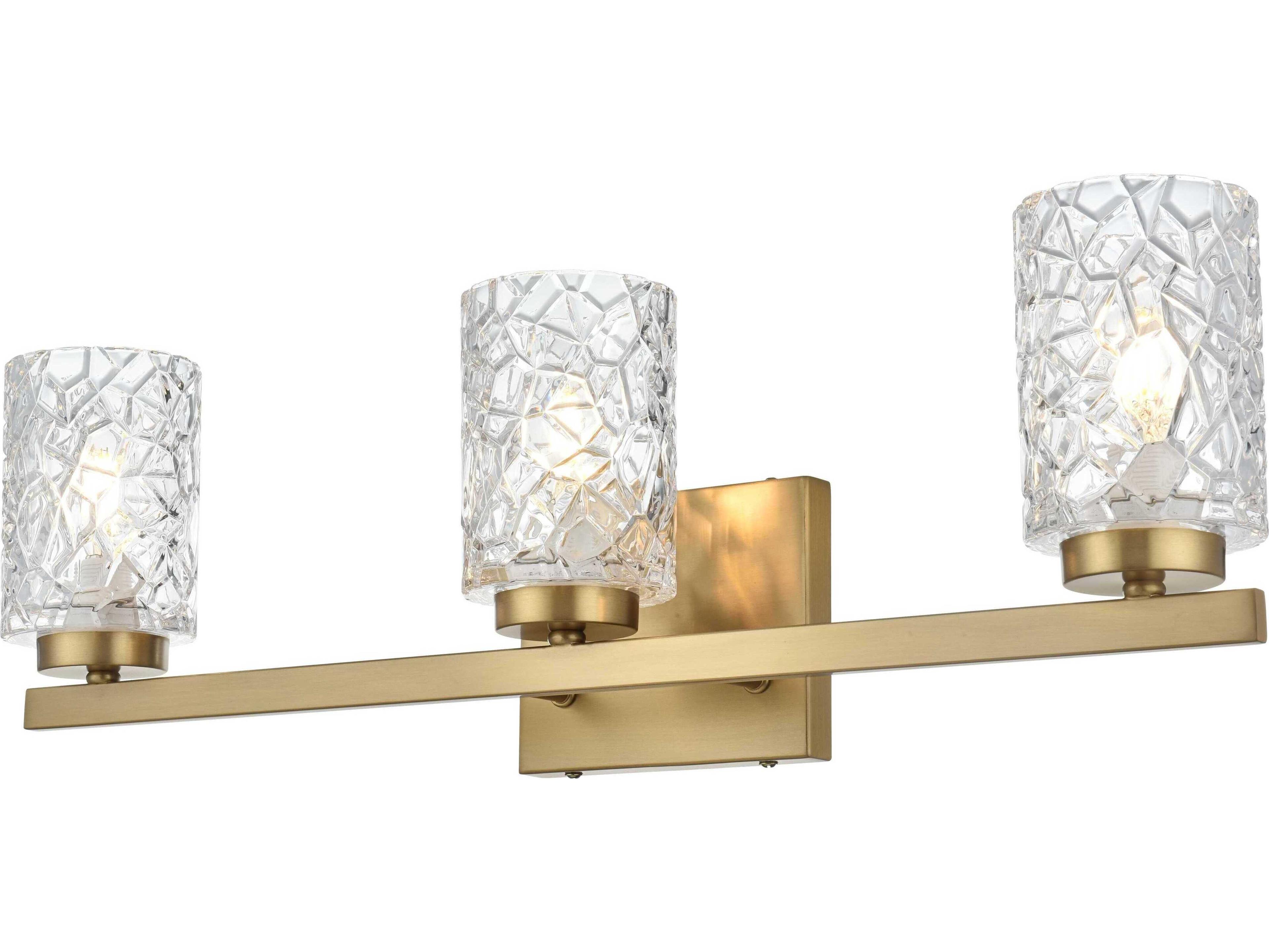 Cassie 3-Light Satin Gold Vanity Light
