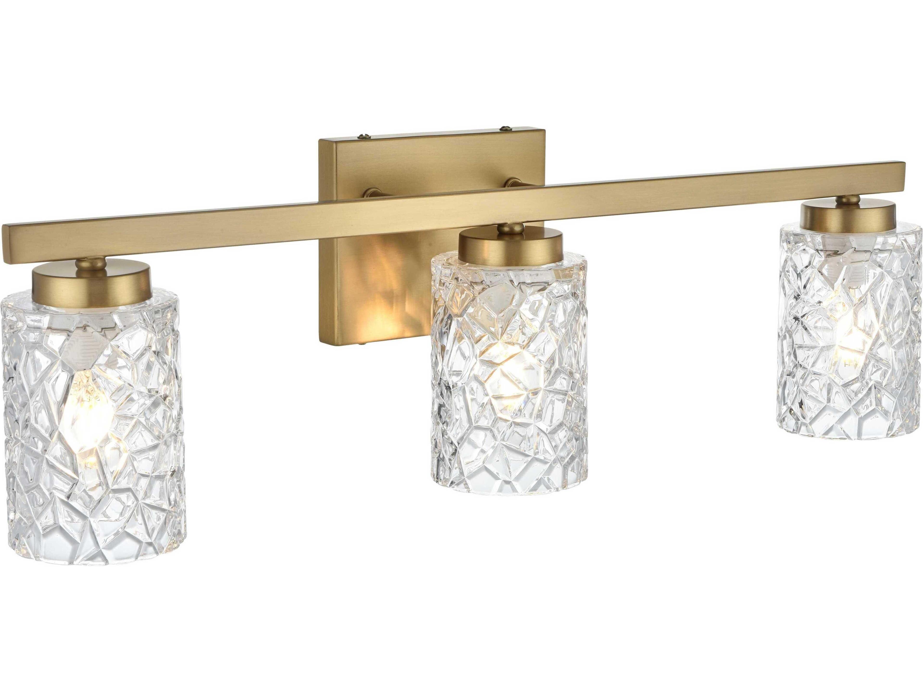 Elegant Lighting Cassie 3-Light Satin Gold Vanity Light