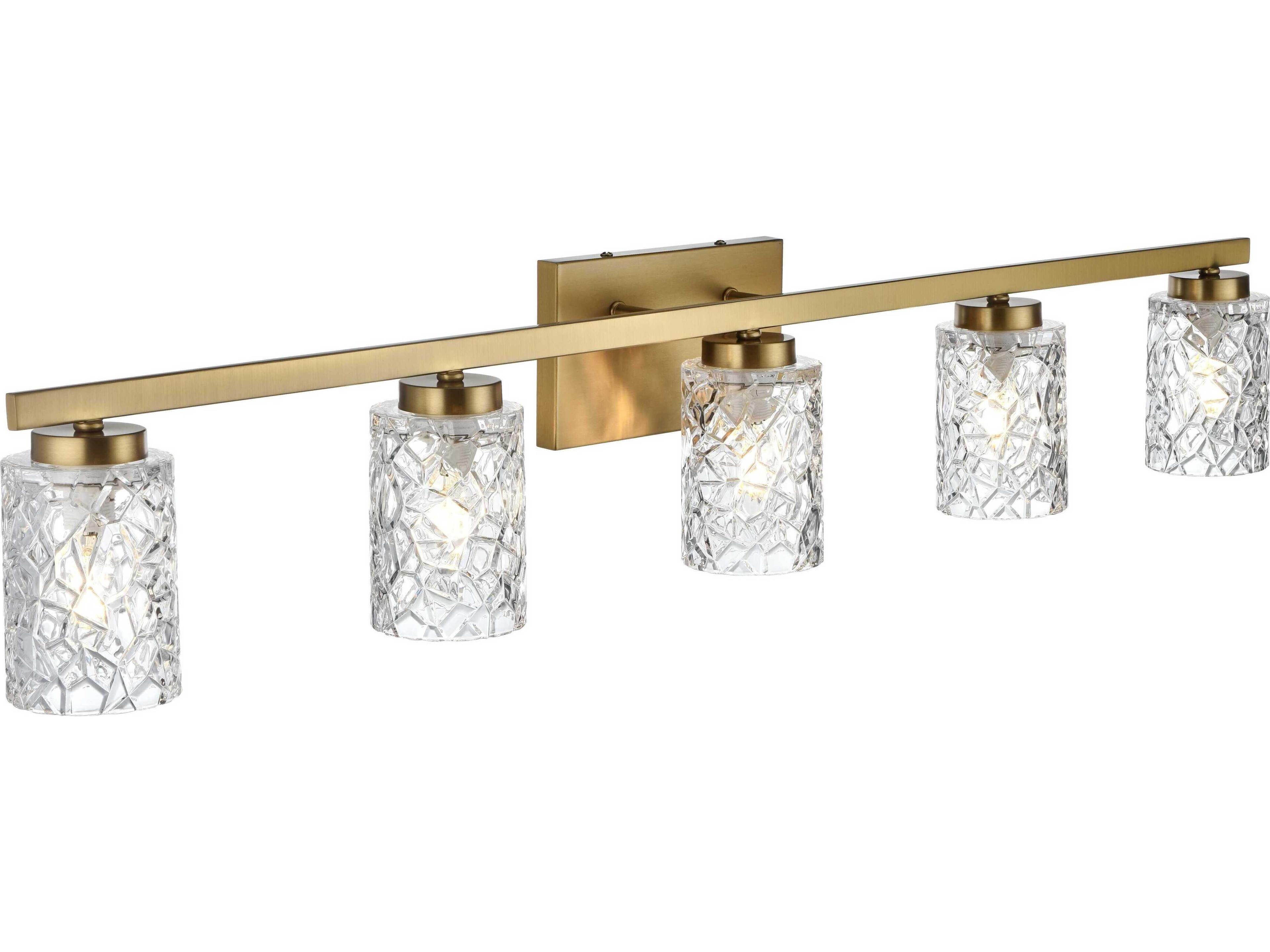 Elegant Lighting Cassie 5-Light Satin Gold Vanity Light