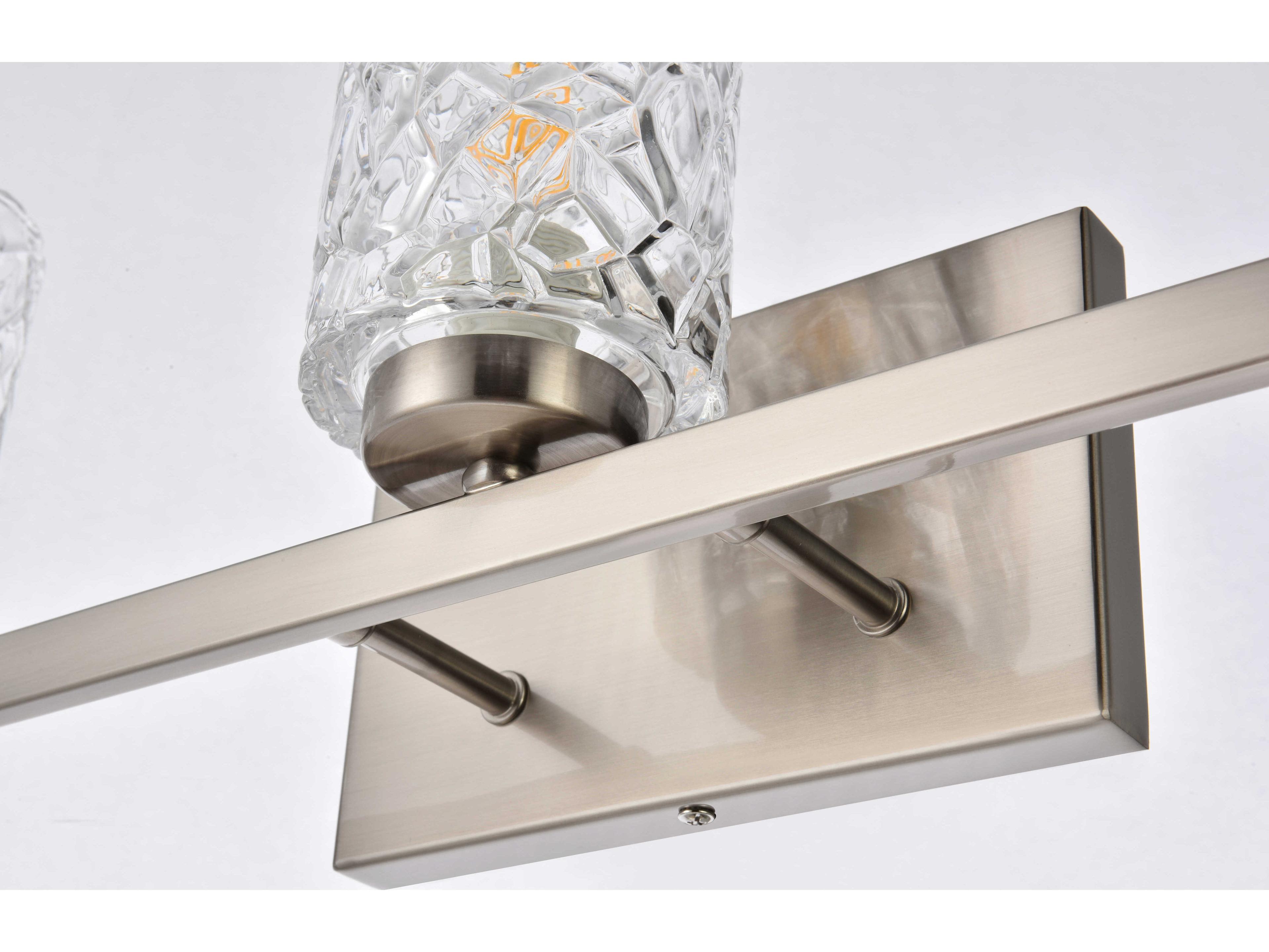 Elegant Lighting Cassie 5-Light Satin Nickel And Clear Shade Glass Vanity Light