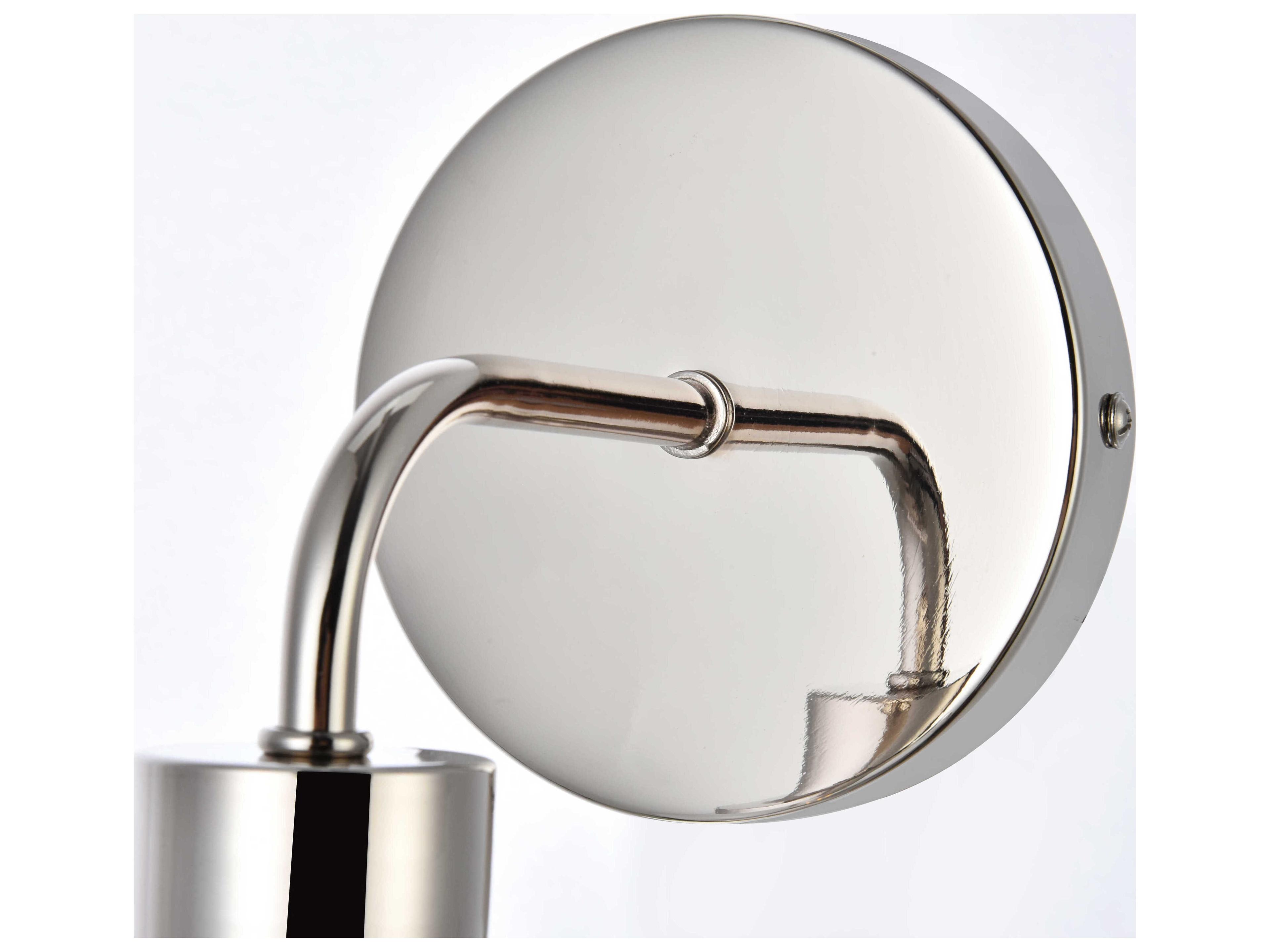 Elegant Lighting Hanson 1-Light Polished Nickel And Clear Shade Glass Wall Sconce