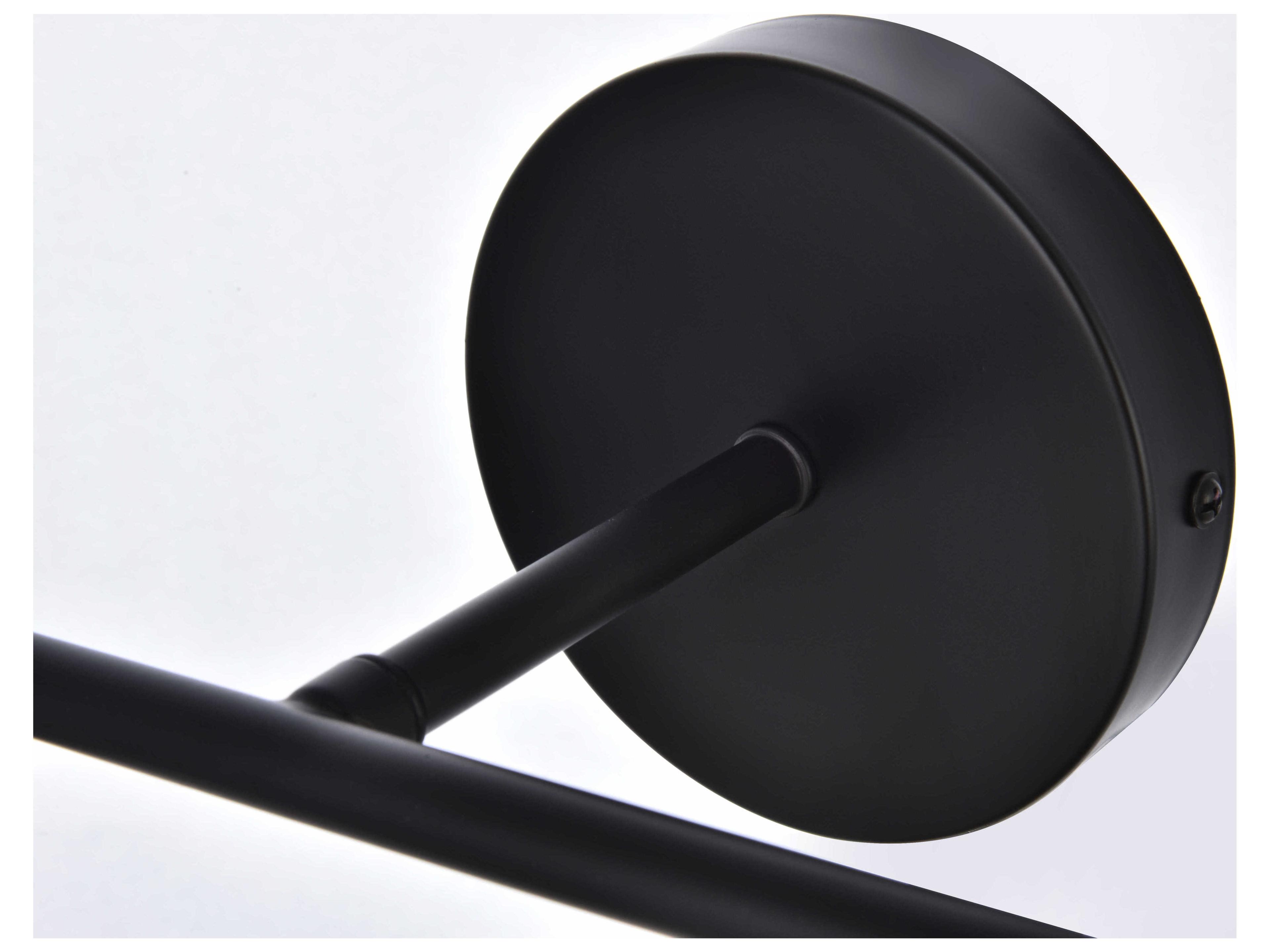 Elegant Lighting Hanson 2-Light Black And Frosted Shade Glass Vanity Light