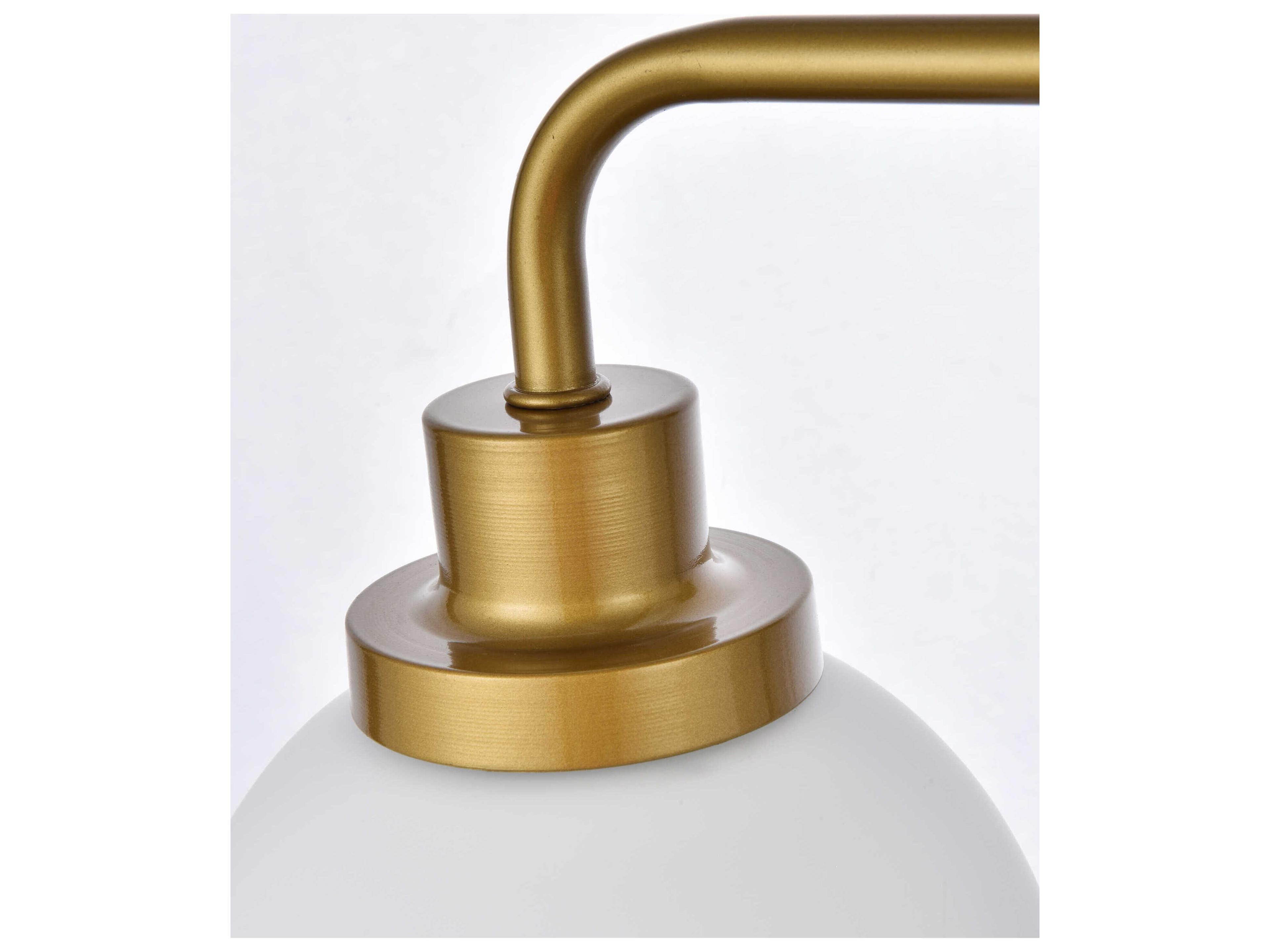 Elegant Lighting Hanson 2-Light Brass And Frosted Shade Glass Vanity Light