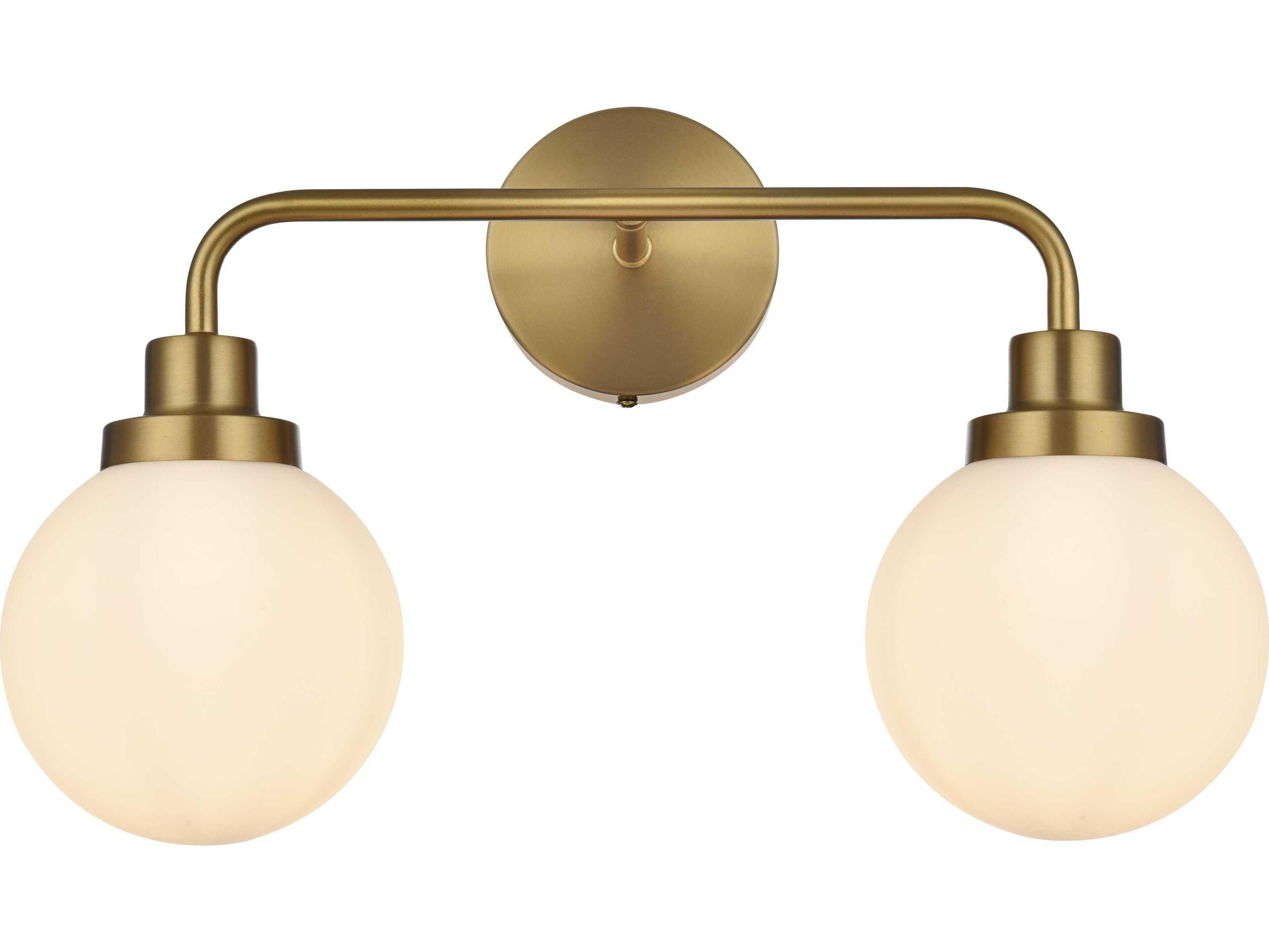 Elegant Lighting Hanson 2-Light Satin Gold Vanity Light