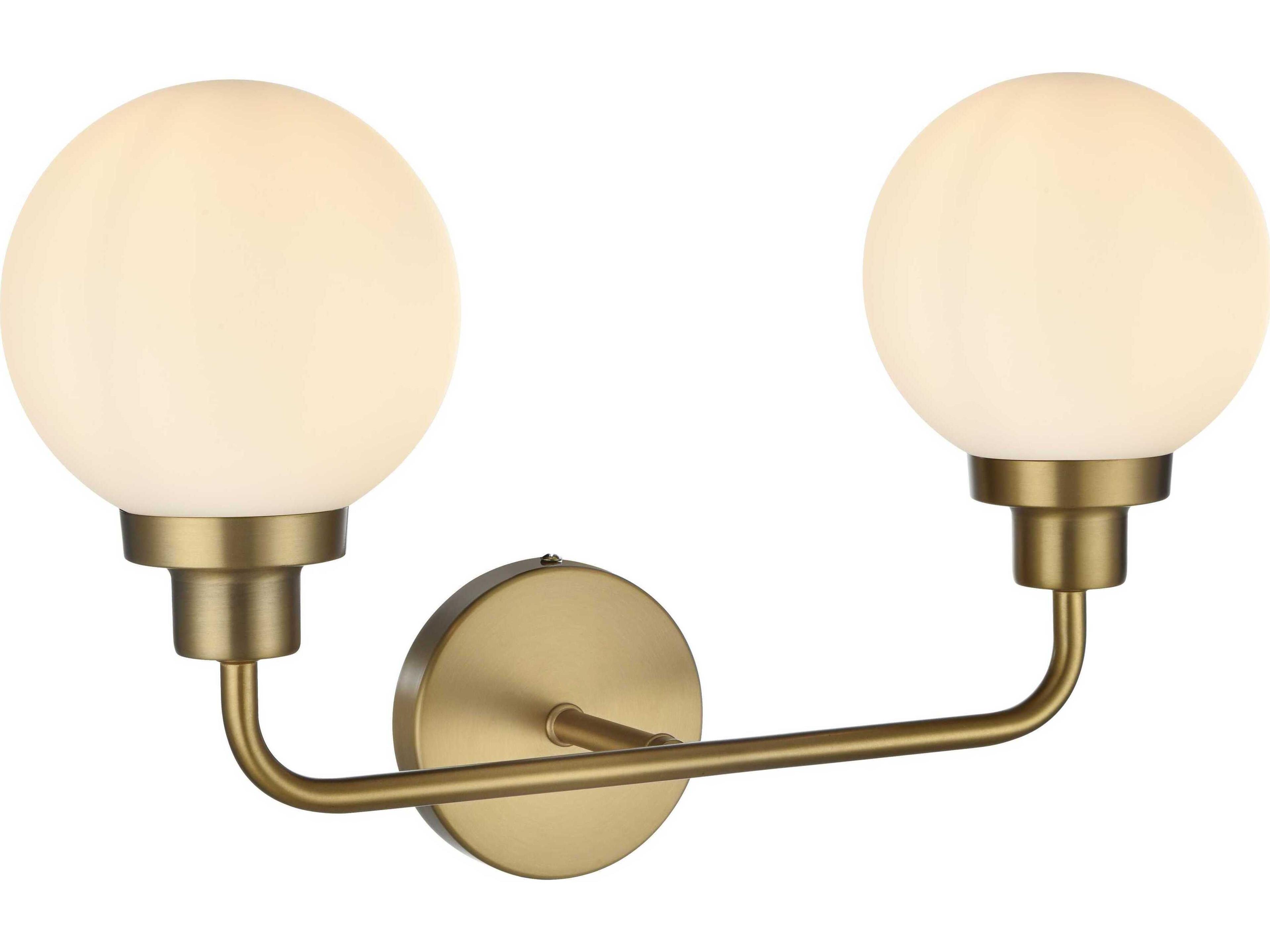 Elegant Lighting Hanson 2-Light Satin Gold Vanity Light