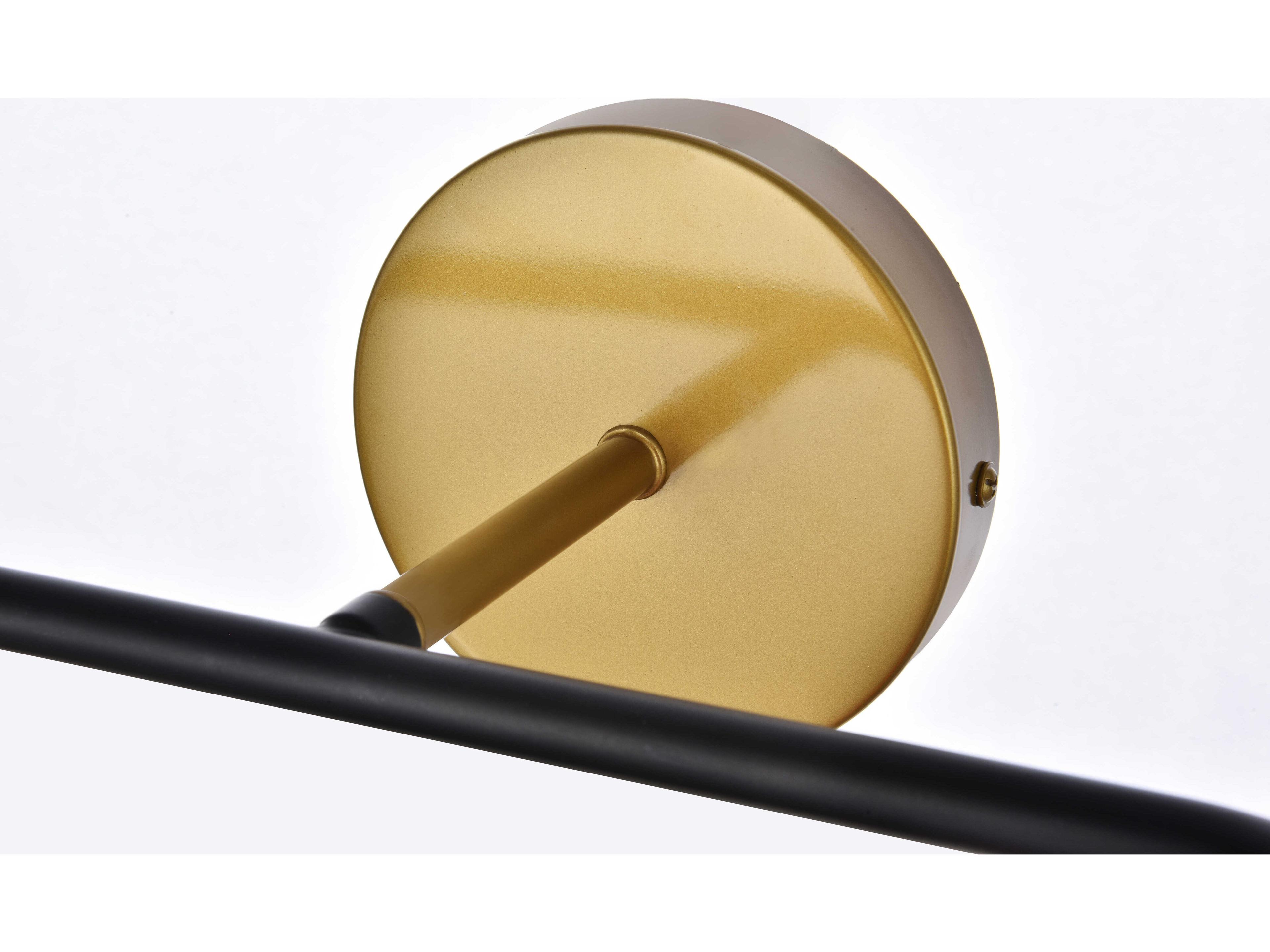 Elegant Lighting Hanson 2-Light Black And Brass Clear Shade Glass Vanity Light