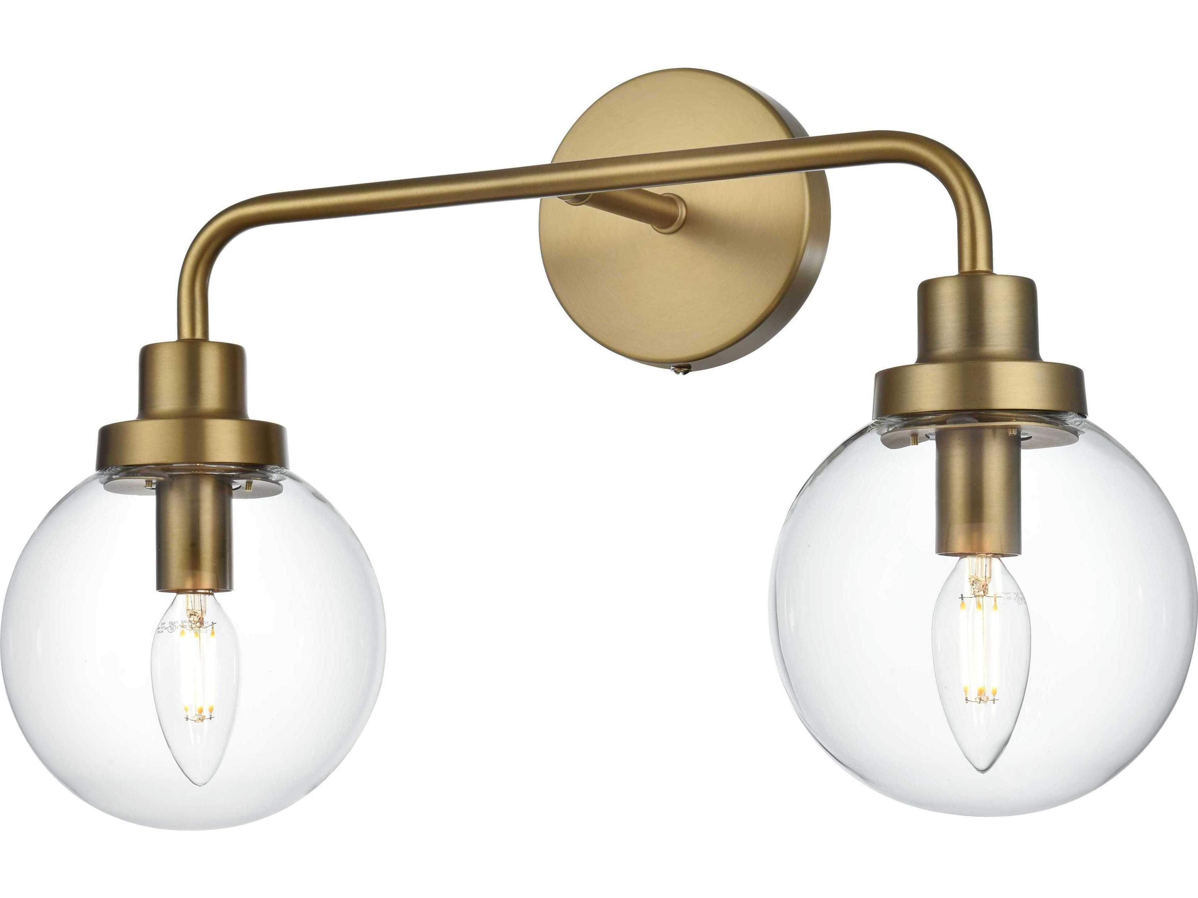 Hanson 2-Light Satin Gold Vanity Light