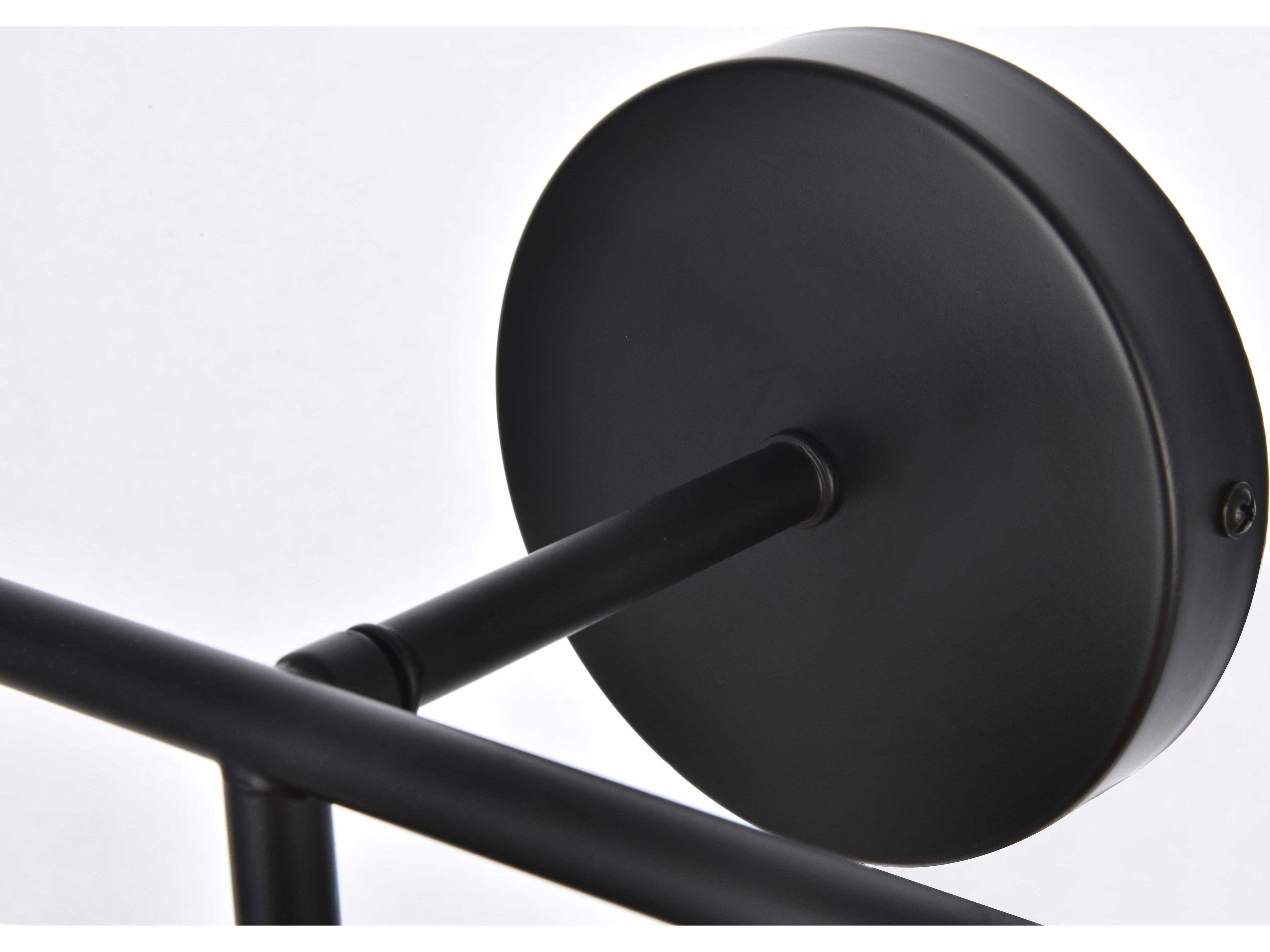 Elegant Lighting Hanson 3-Light Black And Frosted Shade Glass Vanity Light