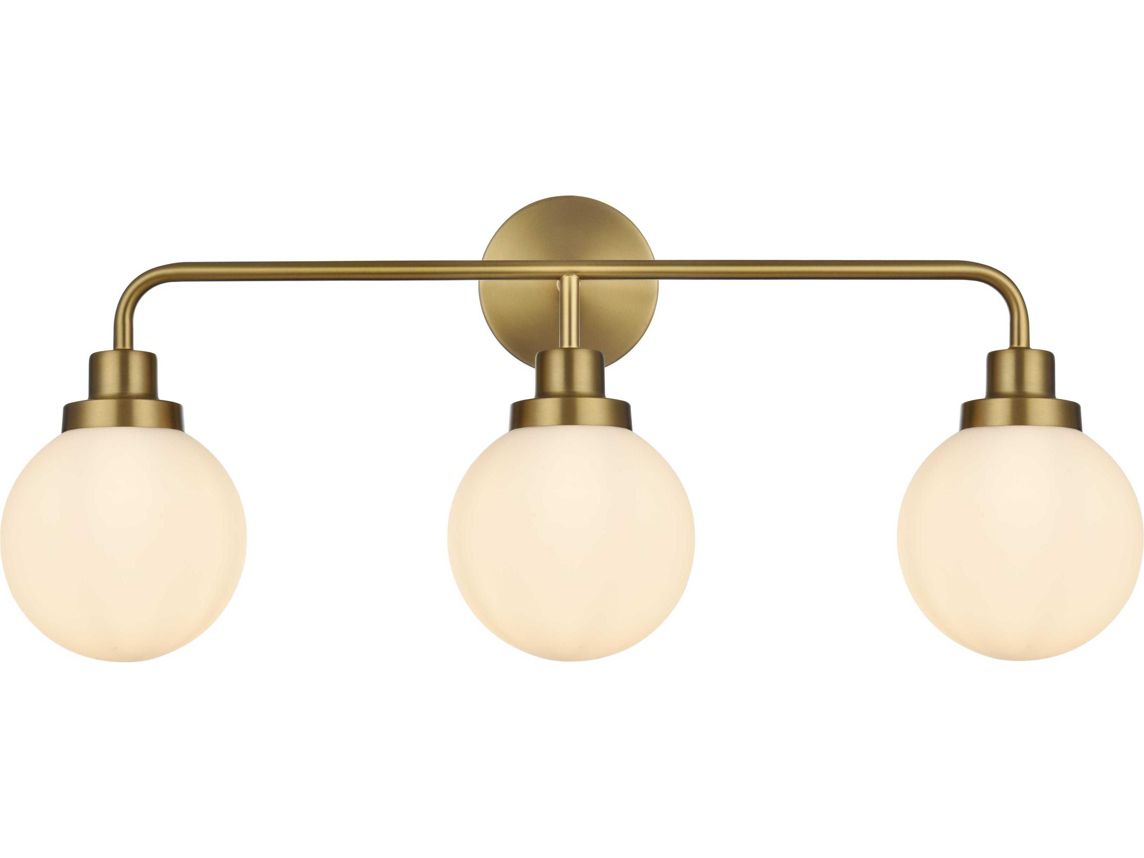 Elegant Lighting Hanson 3-Light Satin Gold Vanity Light
