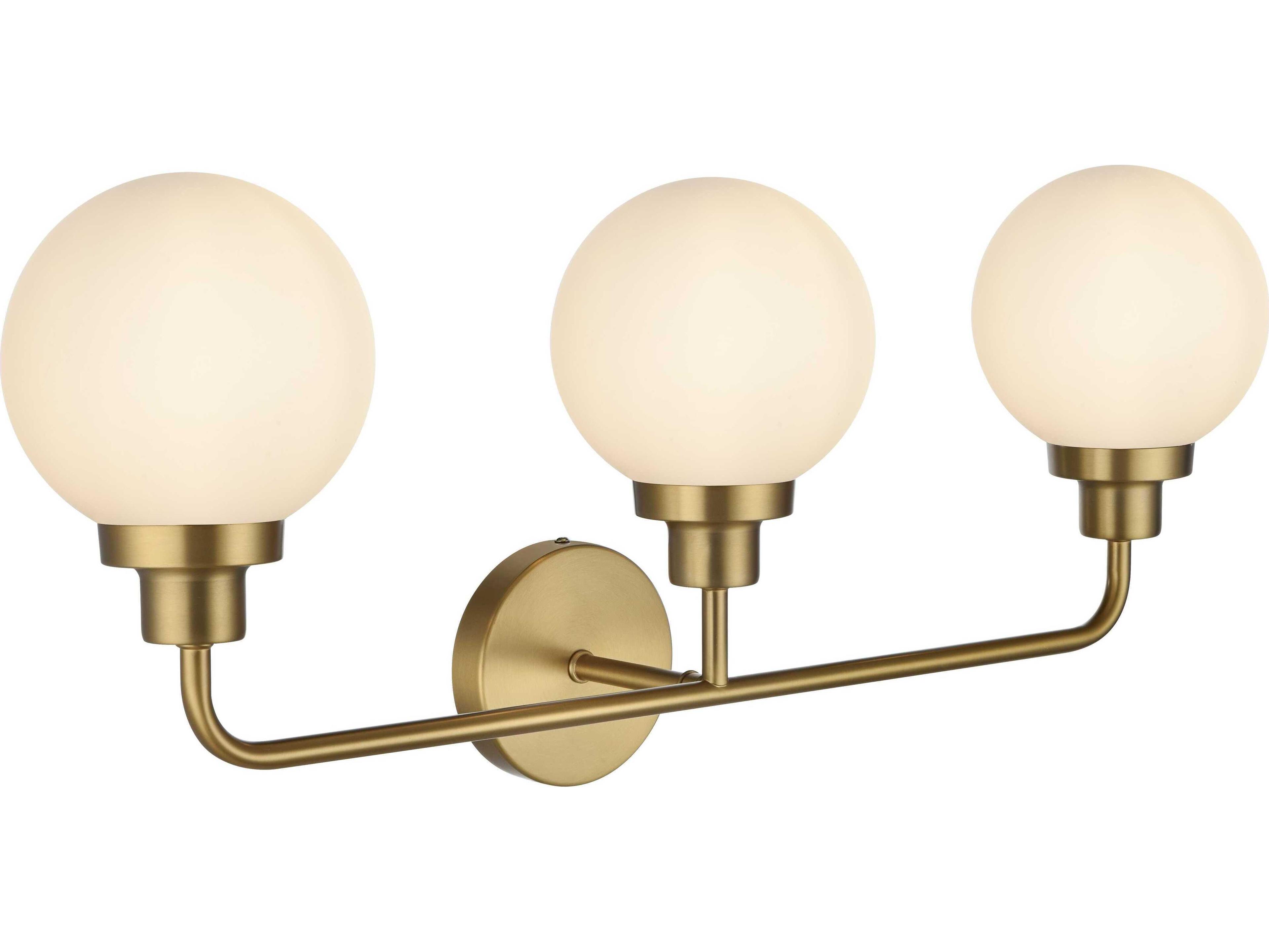 Elegant Lighting Hanson 3-Light Satin Gold Vanity Light