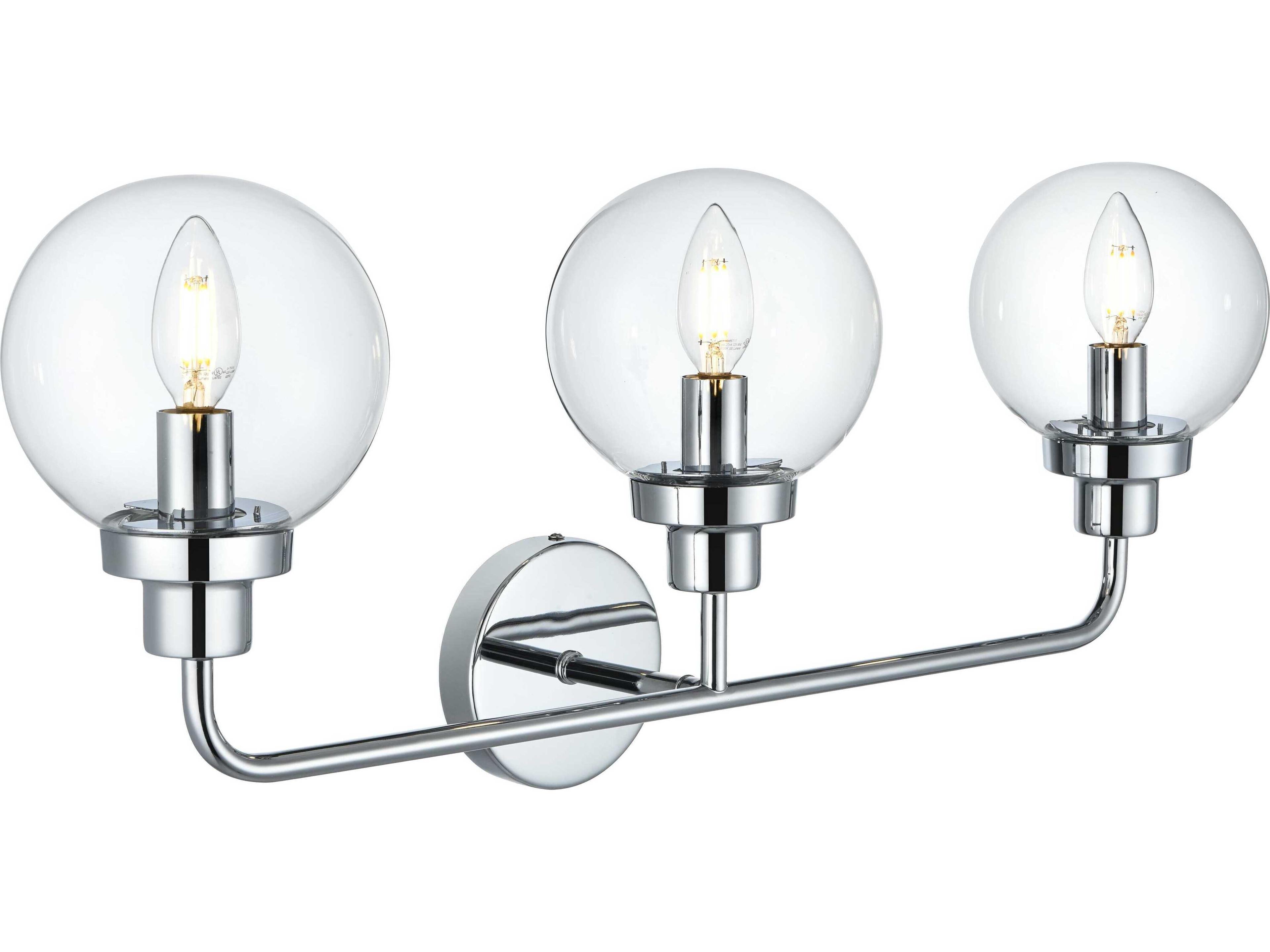 Elegant Lighting Hanson 3-Light Chrome Vanity Light