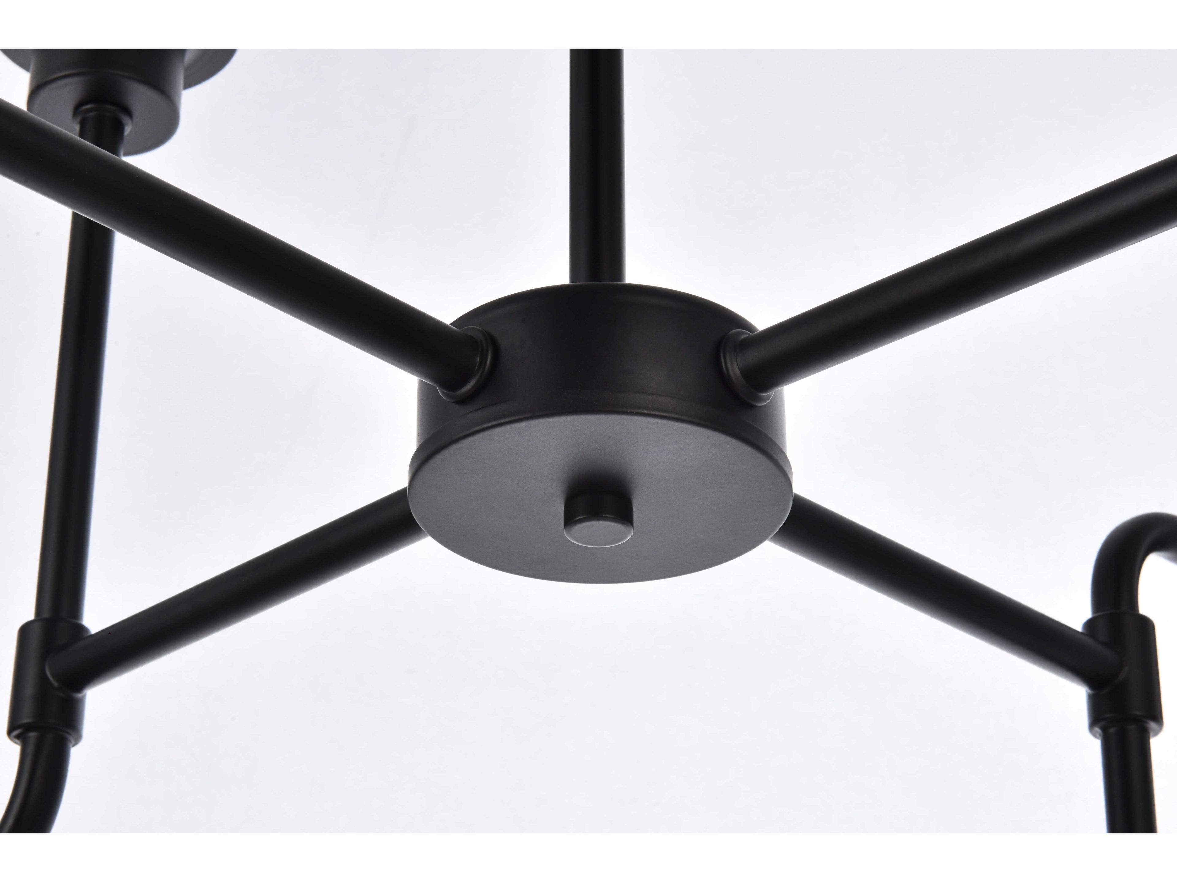 Elegant Lighting Hanson 8-Light Black Glass Globe Chandelier