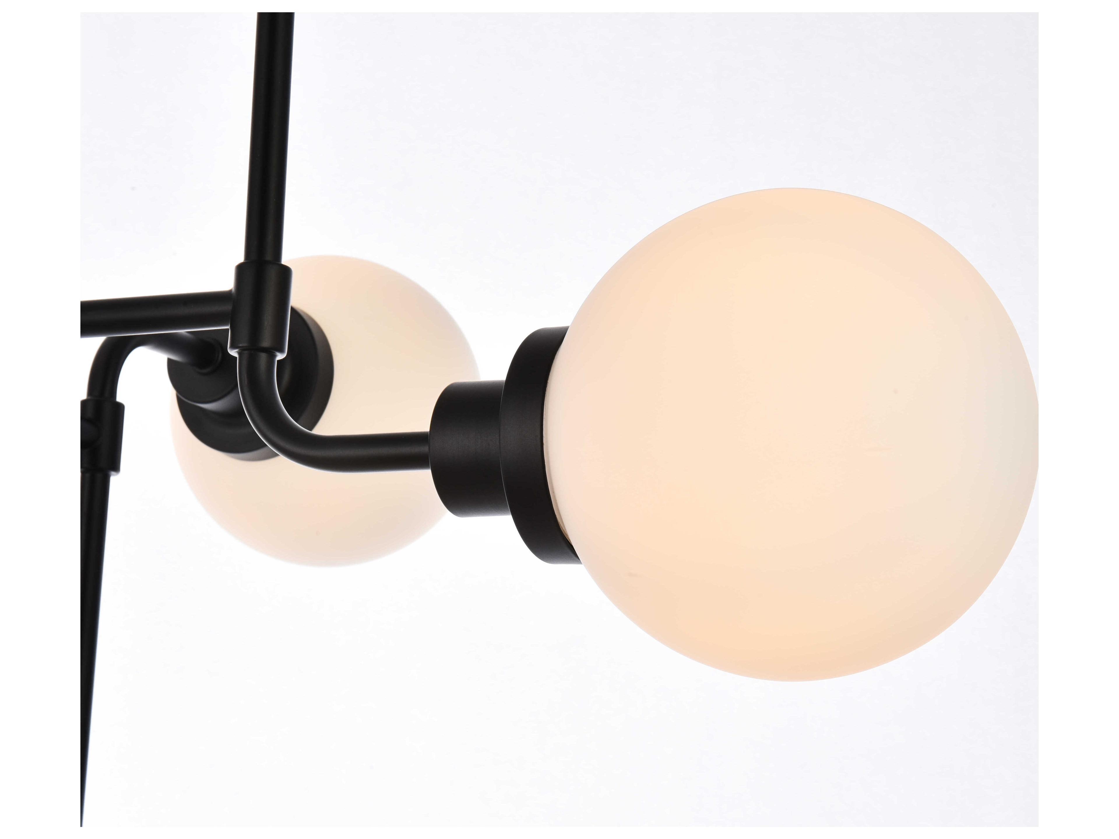 Elegant Lighting Hanson 8-Light Black Glass Globe Chandelier