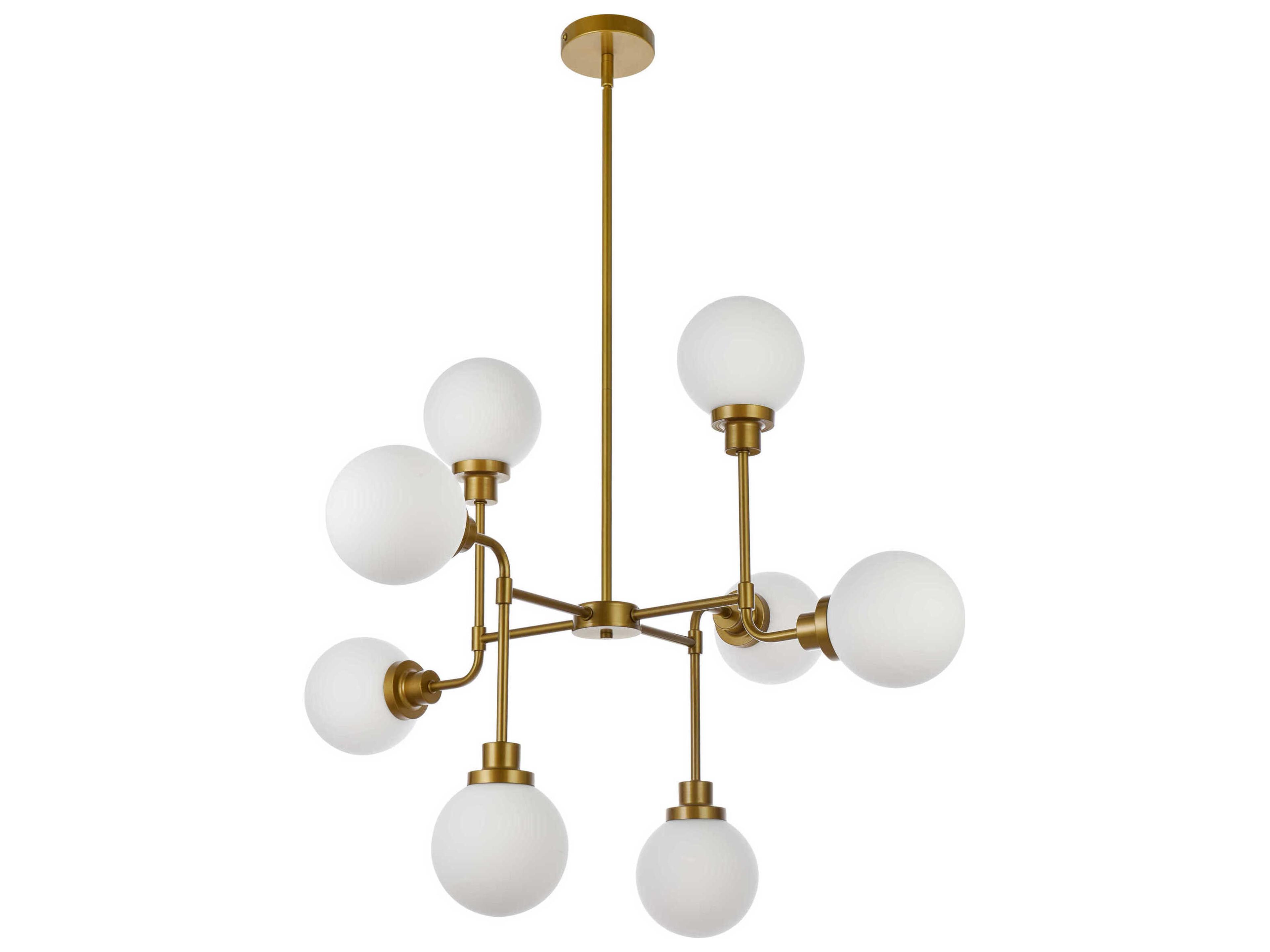 Elegant Lighting Hanson 8-Light Brass Glass Globe Chandelier