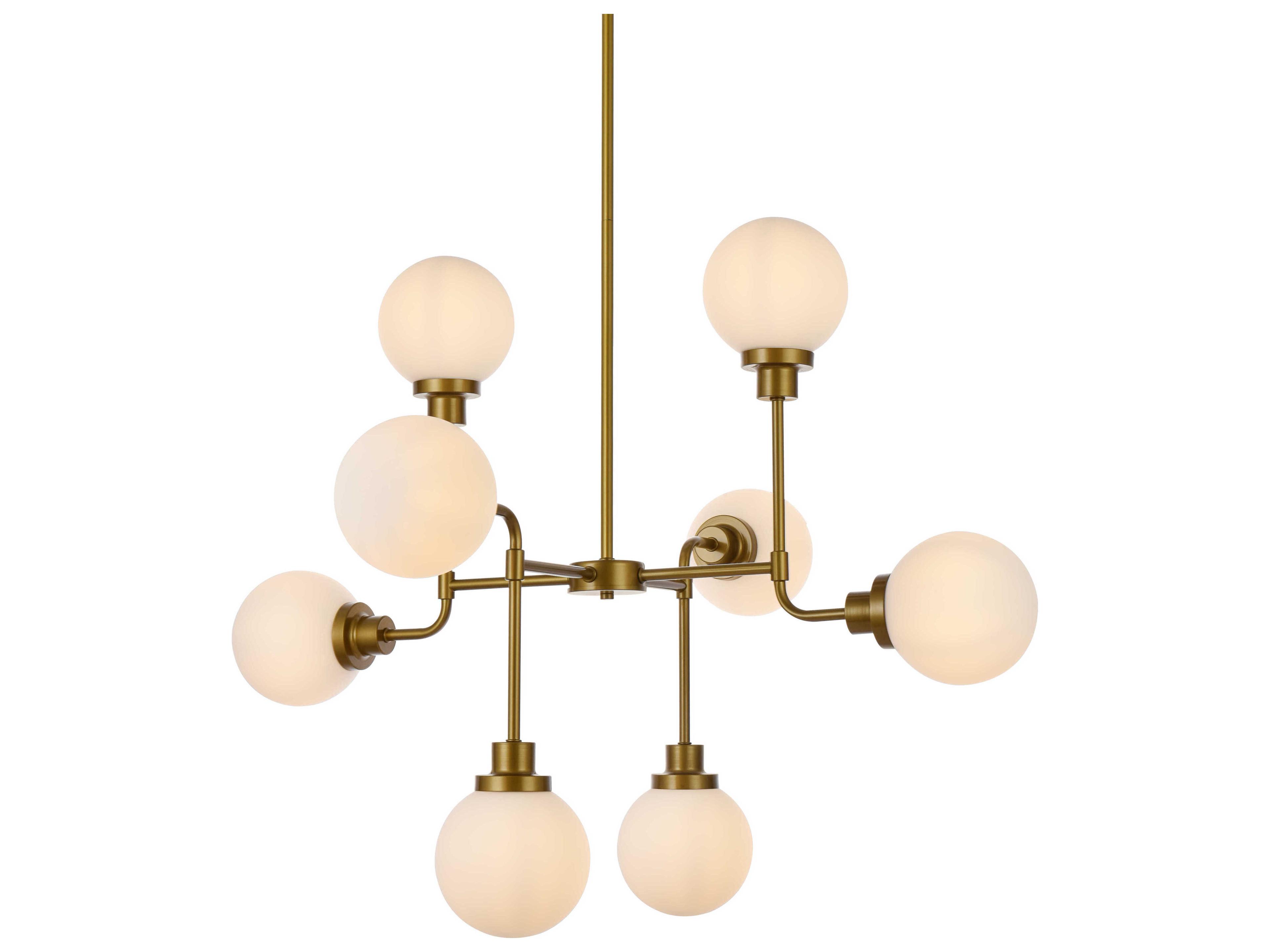Elegant Lighting Hanson 8-Light Brass Glass Globe Chandelier