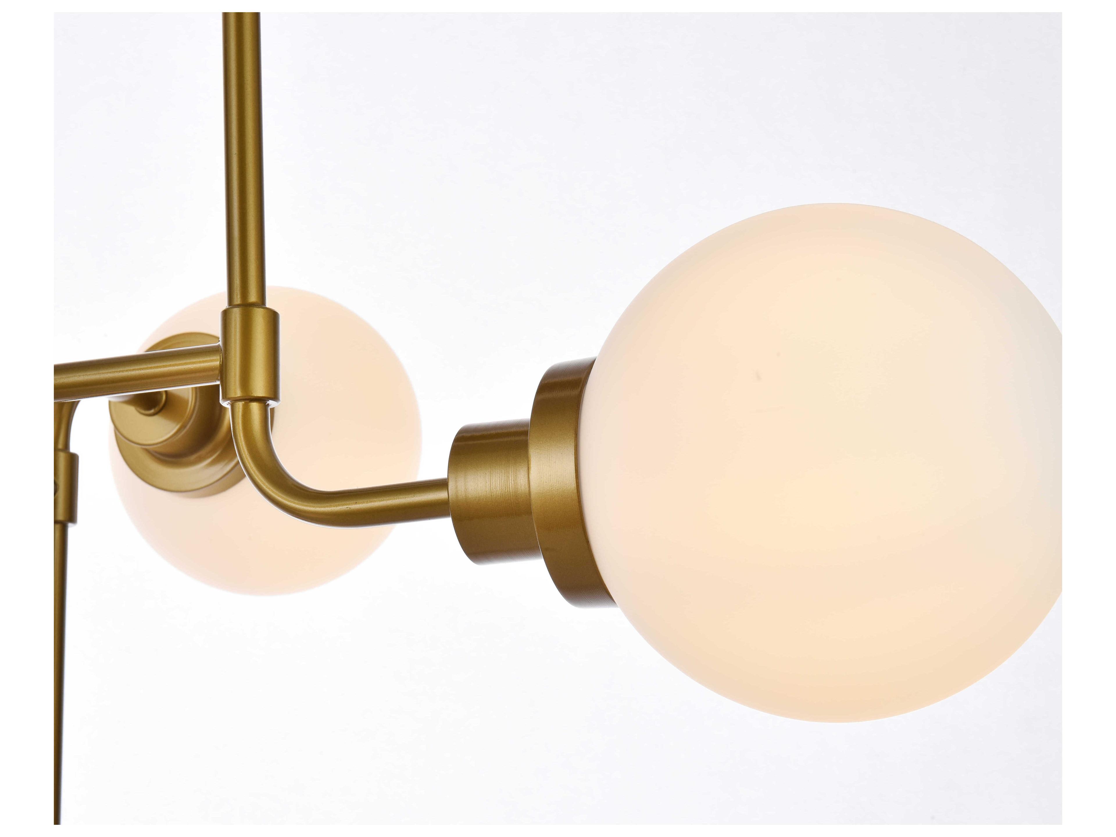 Elegant Lighting Hanson 8-Light Brass Glass Globe Chandelier