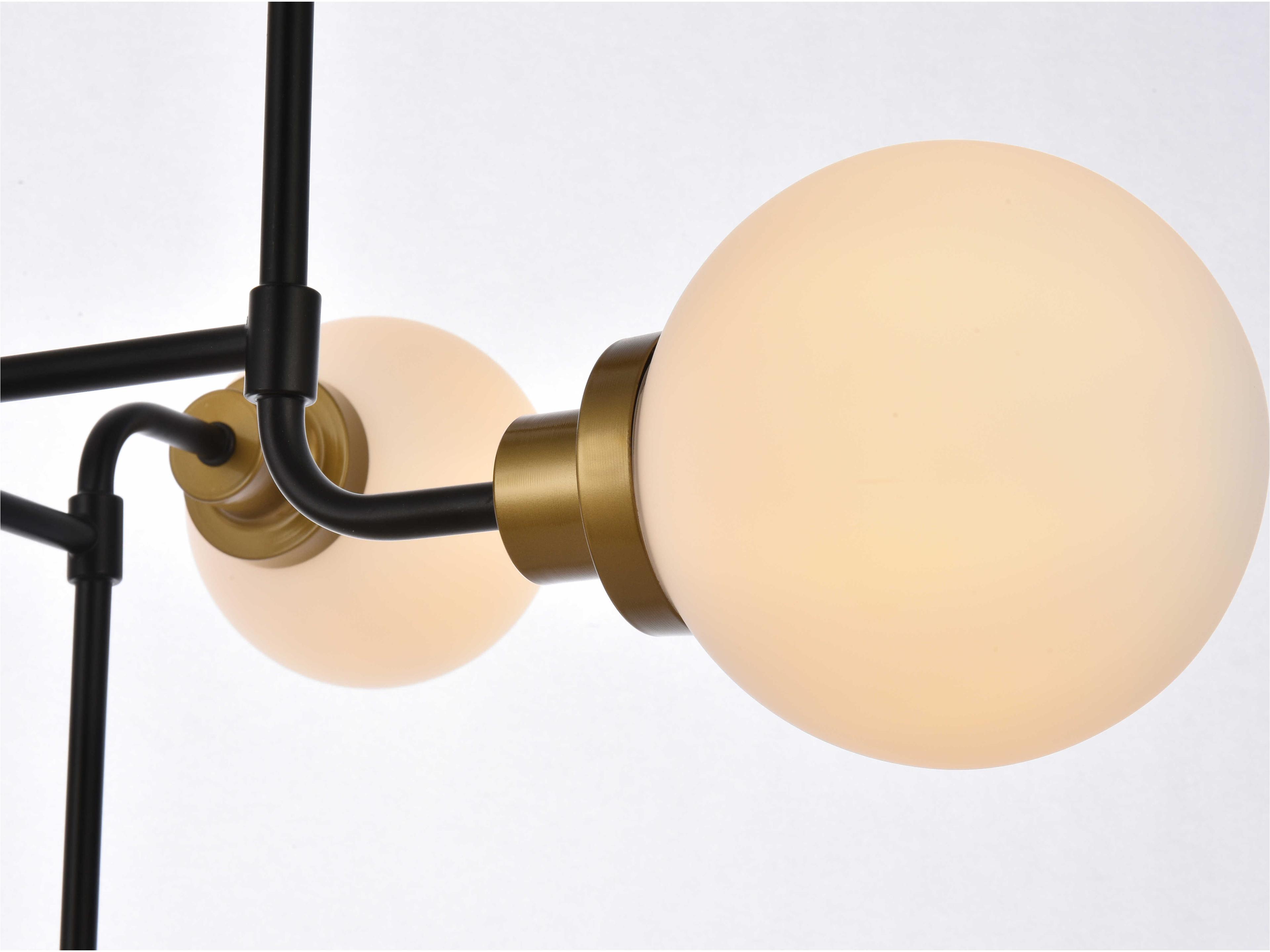 Elegant Lighting Hanson 8-Light Black Brass Glass Globe Chandelier