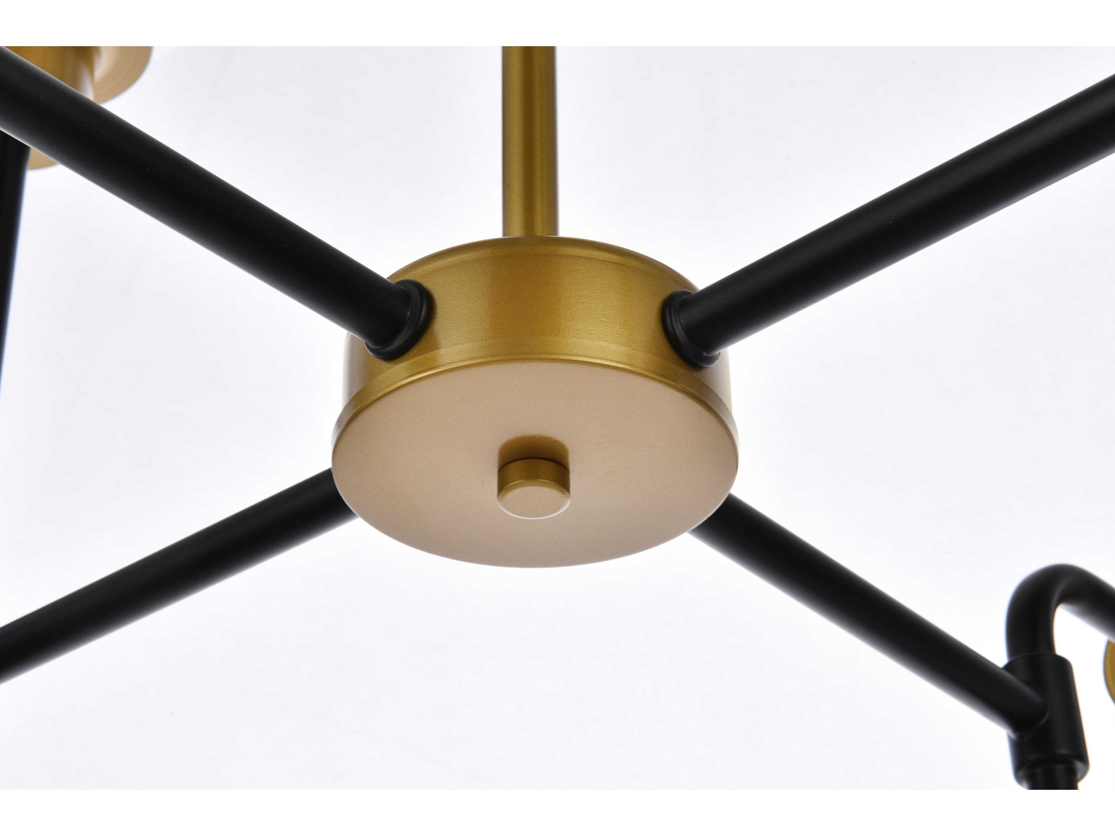 Elegant Lighting Hanson 8-Light Black And Brass Clear Shade Glass Globe Chandelier