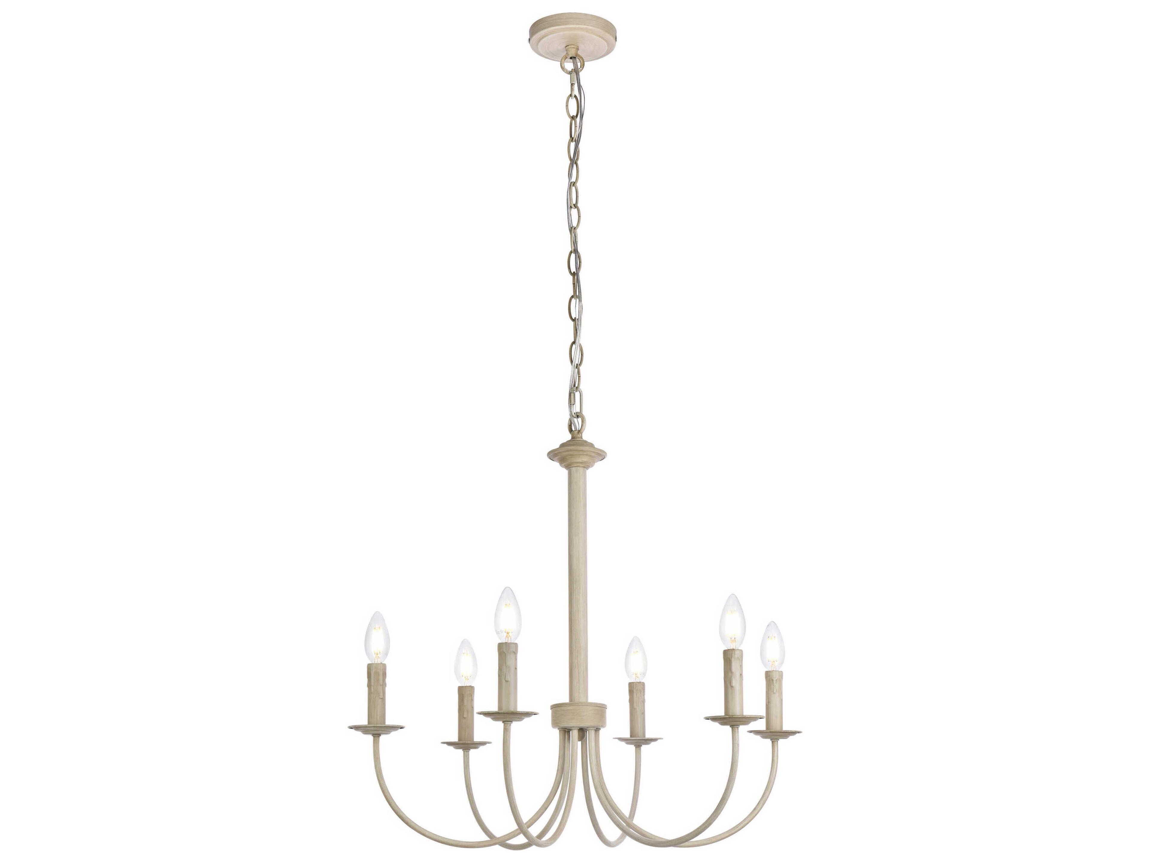 Brielle 6-Light Weathered Dove White Chandelier