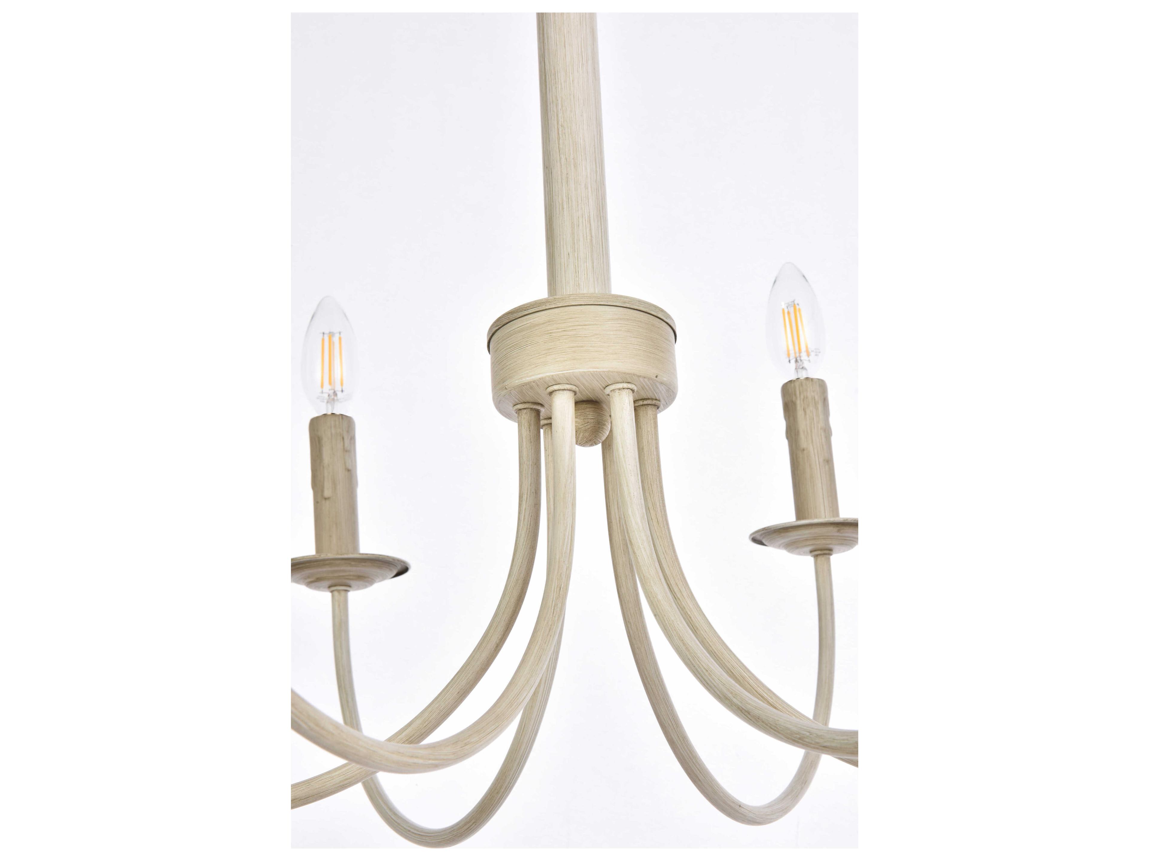 Elegant Lighting Brielle 6-Light Weathered Dove White Chandelier