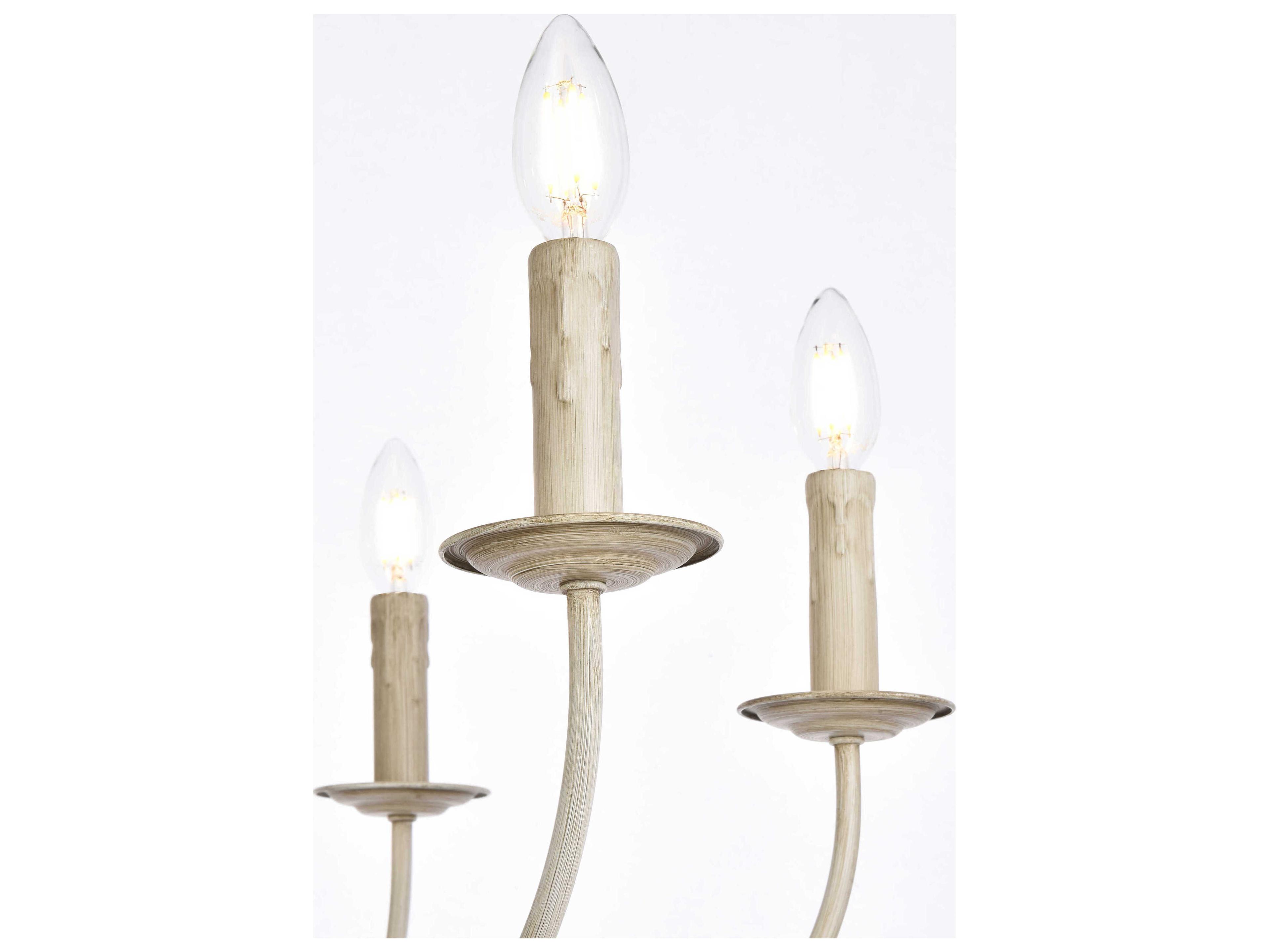 Elegant Lighting Brielle 6-Light Weathered Dove White Chandelier