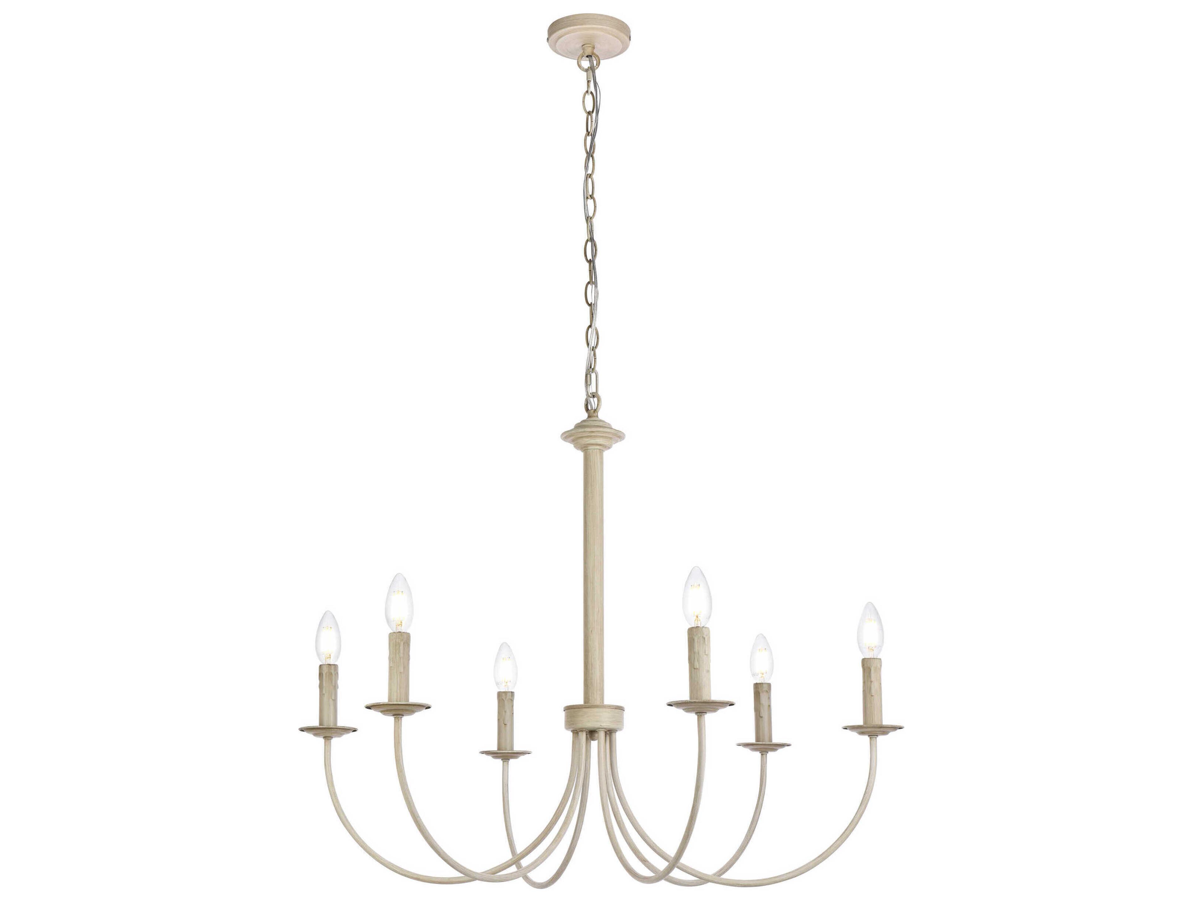 Brielle 6-Light Weathered Dove White Chandelier